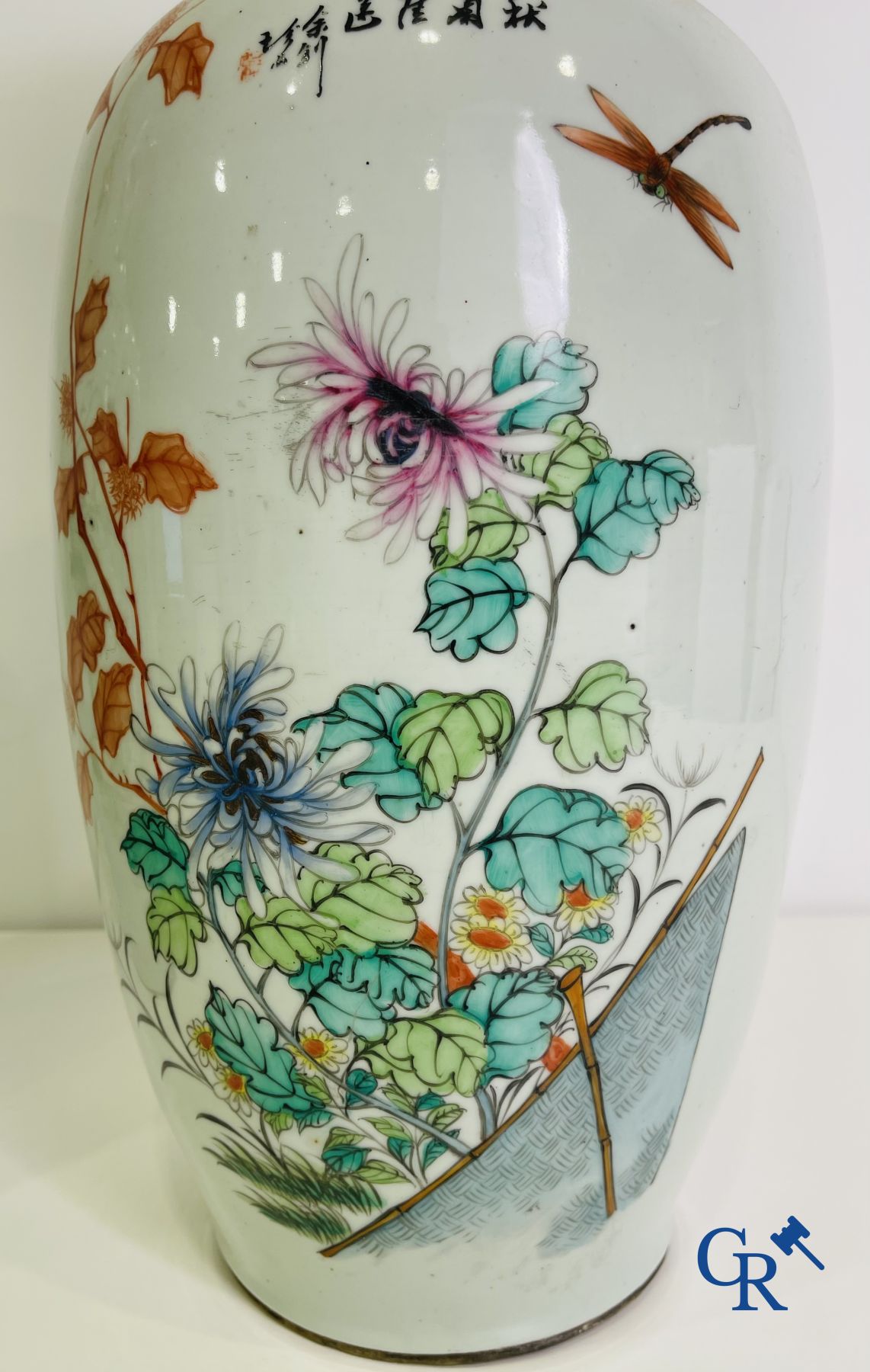 Porcelaine chinoise: Une paire de vases chinois au double décor.