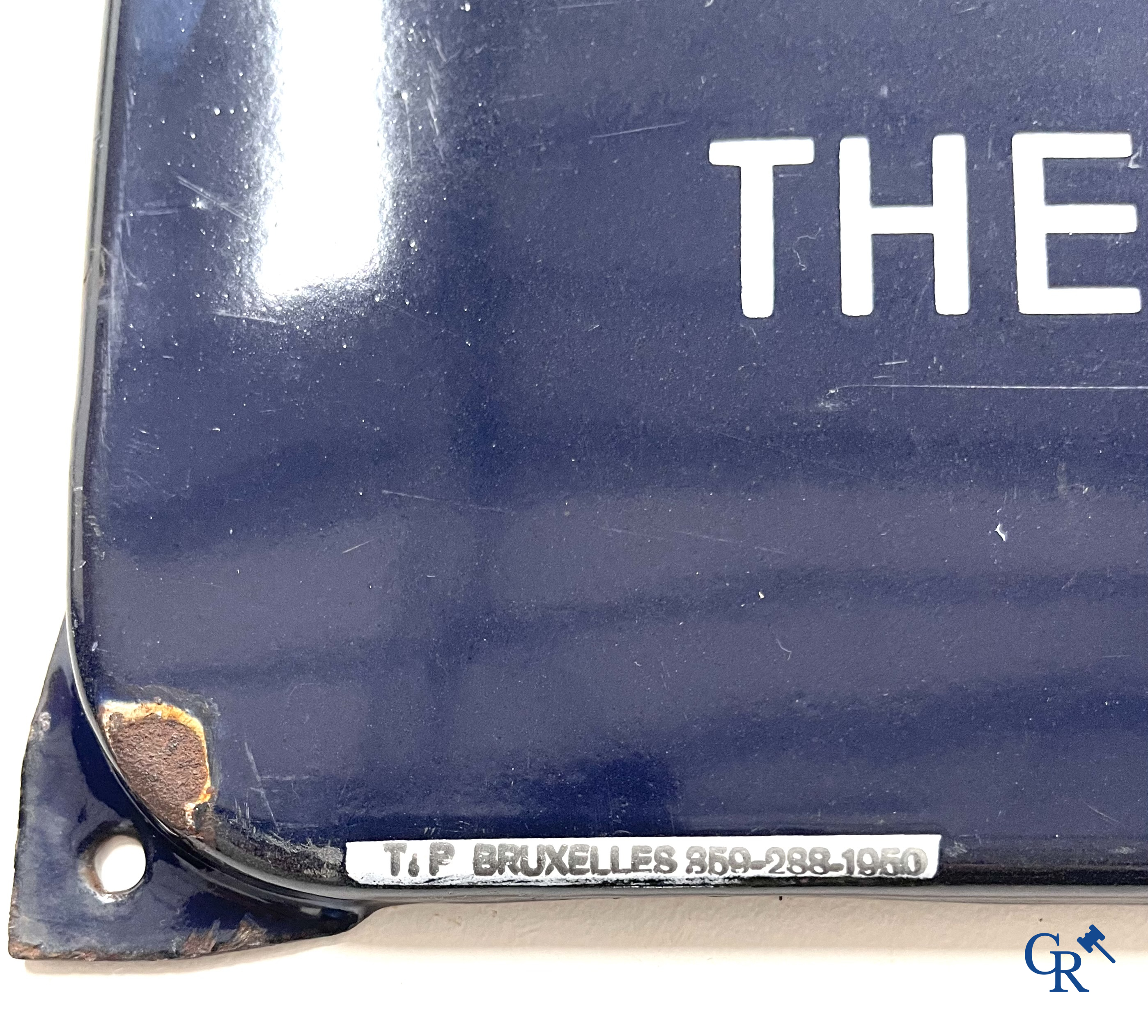 Havoline, emaille reclamebord voor motor olie Havoline van de Caltex Petroleum Company. T.P. Bruxelles 1950.