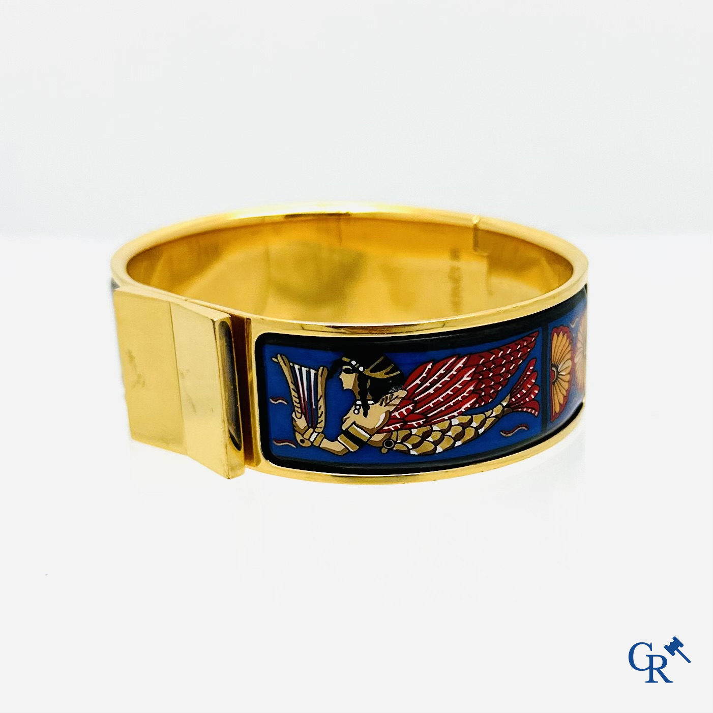 Hermès: Bracelet clic clac émaillée (décor grècque egypte)