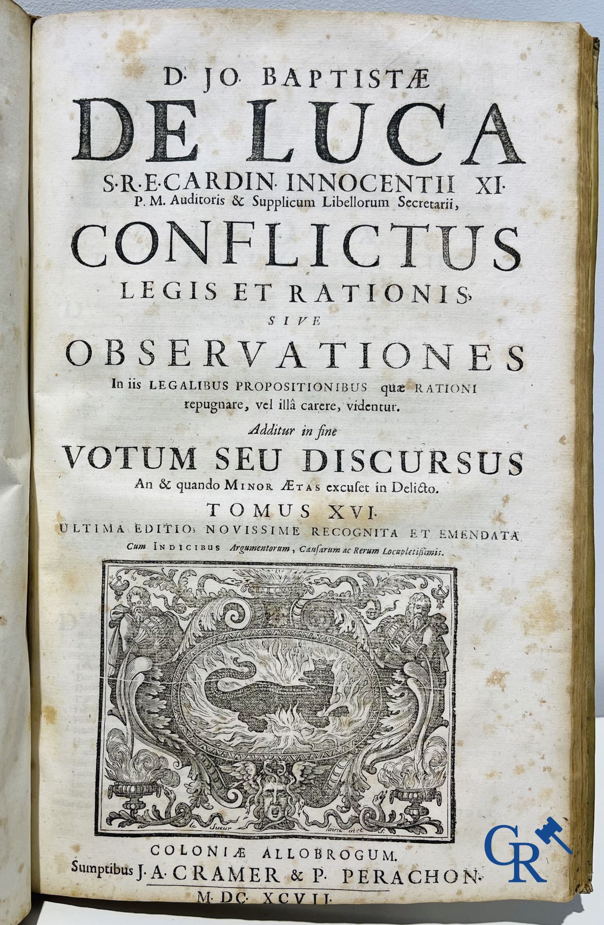 Oude boekdrukken: Giovanni Battista de Luca, Theatrum veritatis et justitiae. J.A. Cramer & Philibert Perachon. 1697.