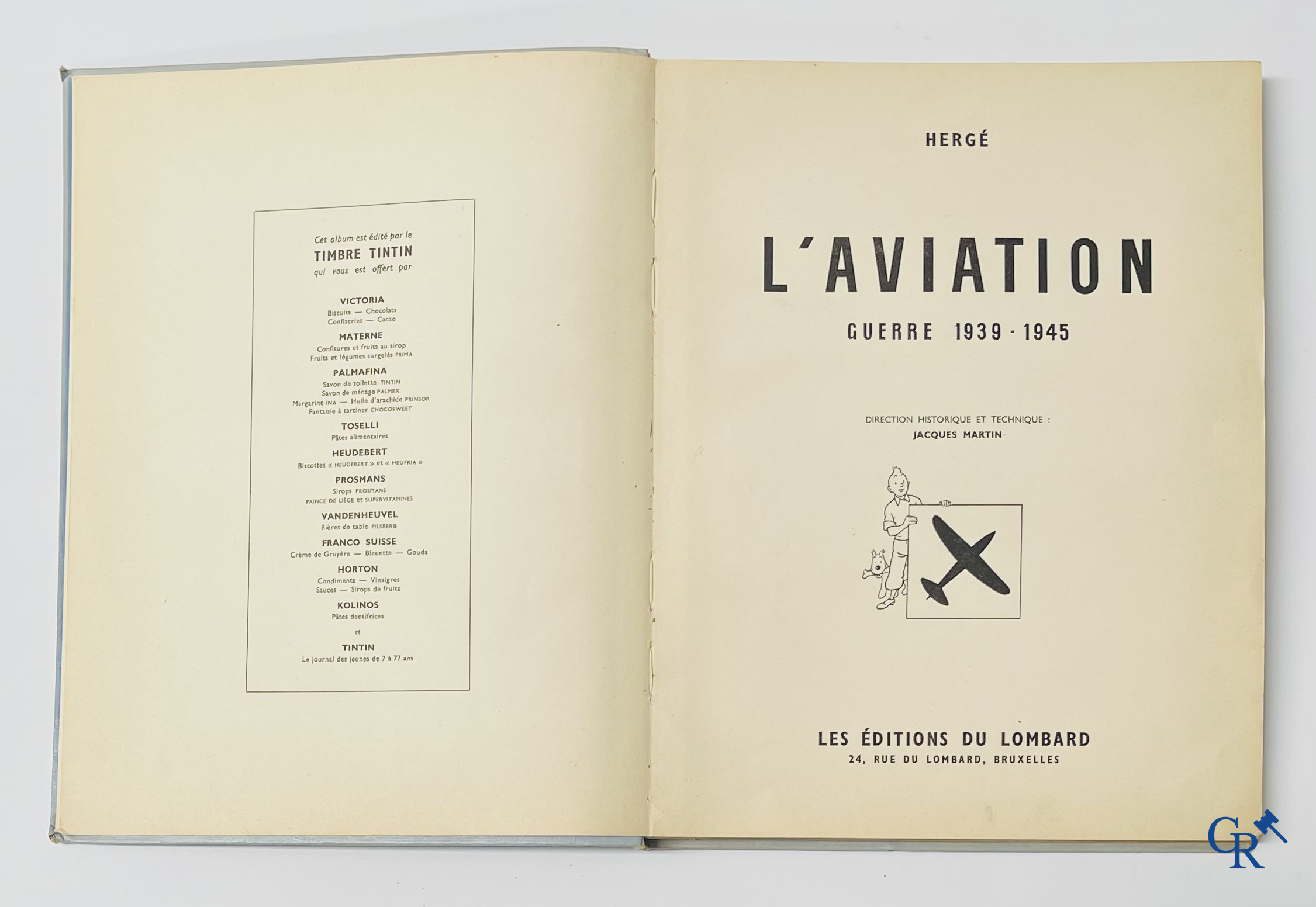 Hergé, L'Aviation Guerre 1939-1945. Collection Voir et Savoir. Copyright 1953. Lombard Brussel.