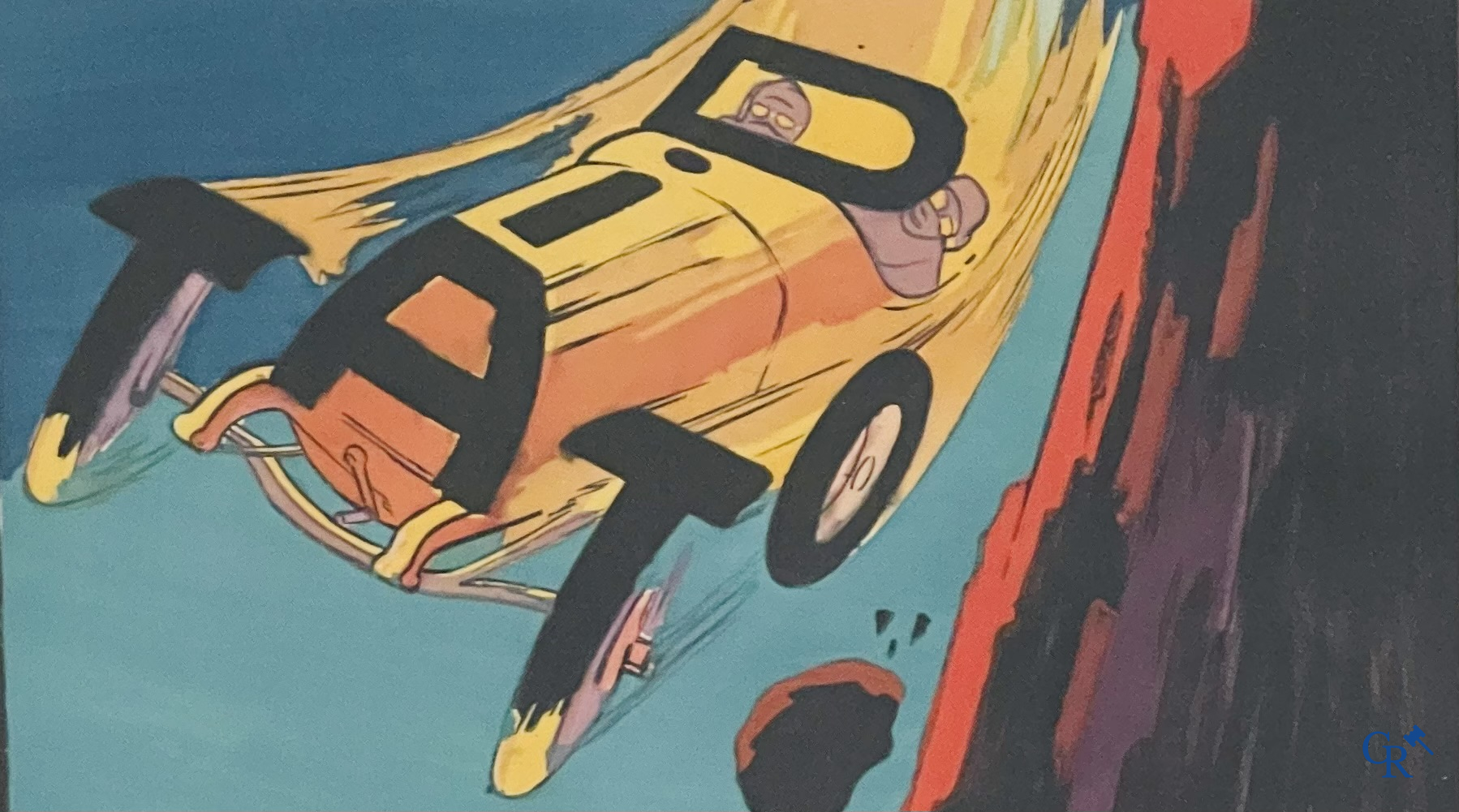 H. L. Roowy. Voiture Diatto, gagnante de la Coupe de Tourisme. Kleuren lithografie. Mabileau 1914.