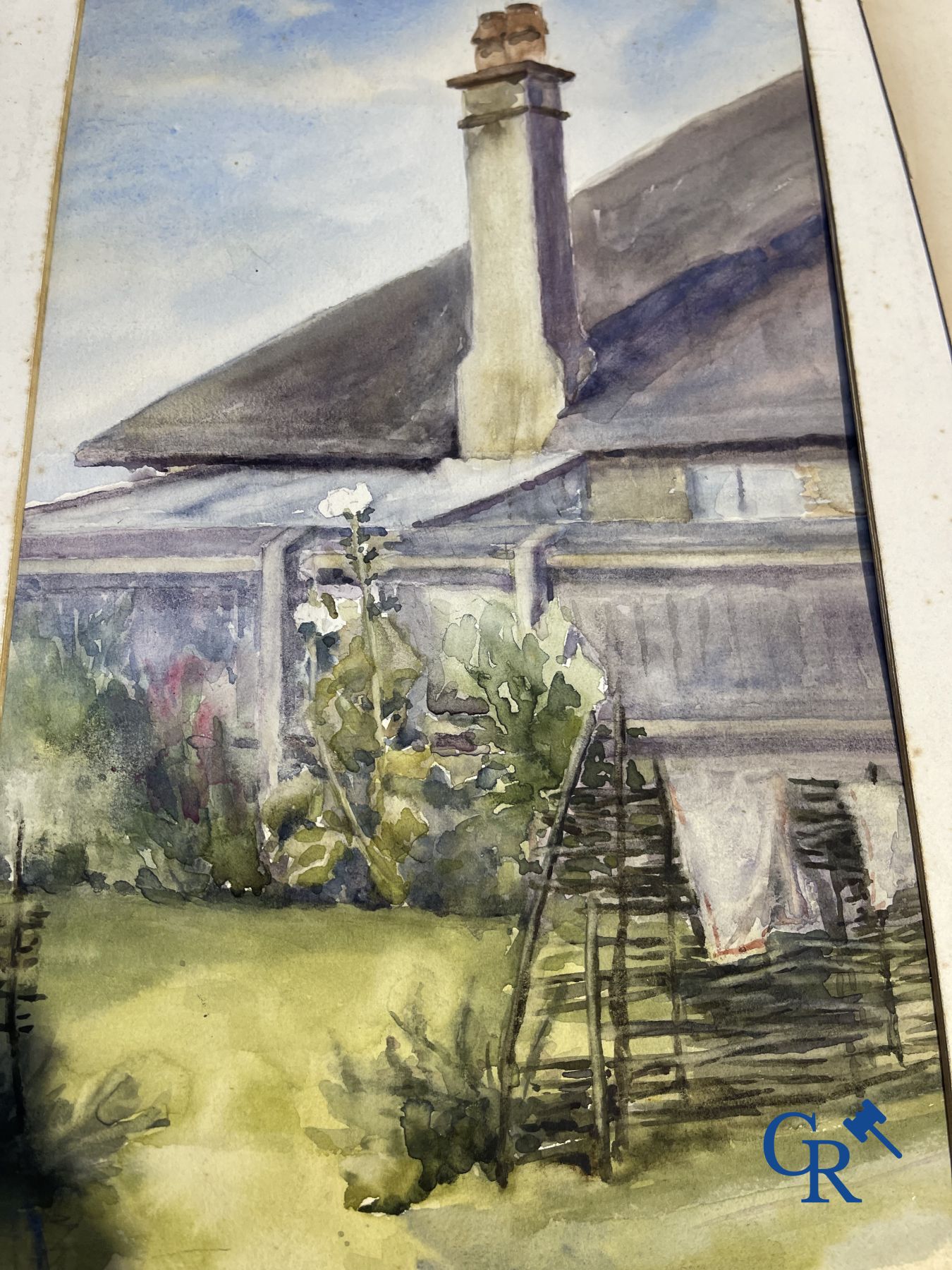 Interessant lot met gouaches en pasteltekeningen. Periode 1880-1920.