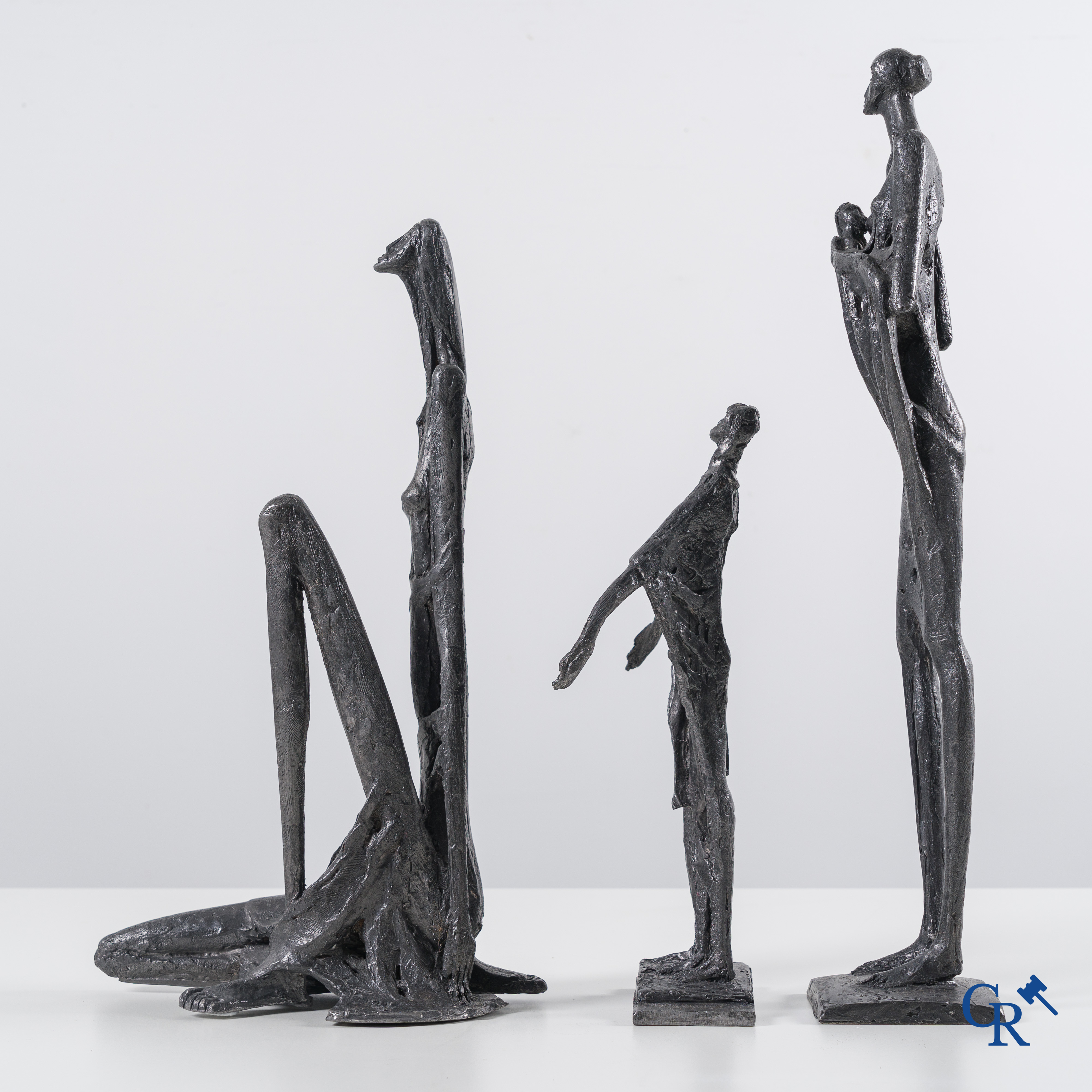 André Fricx (Tournai 1928): 3 sculptures cast in the lost wax technique. Signed Fricx.