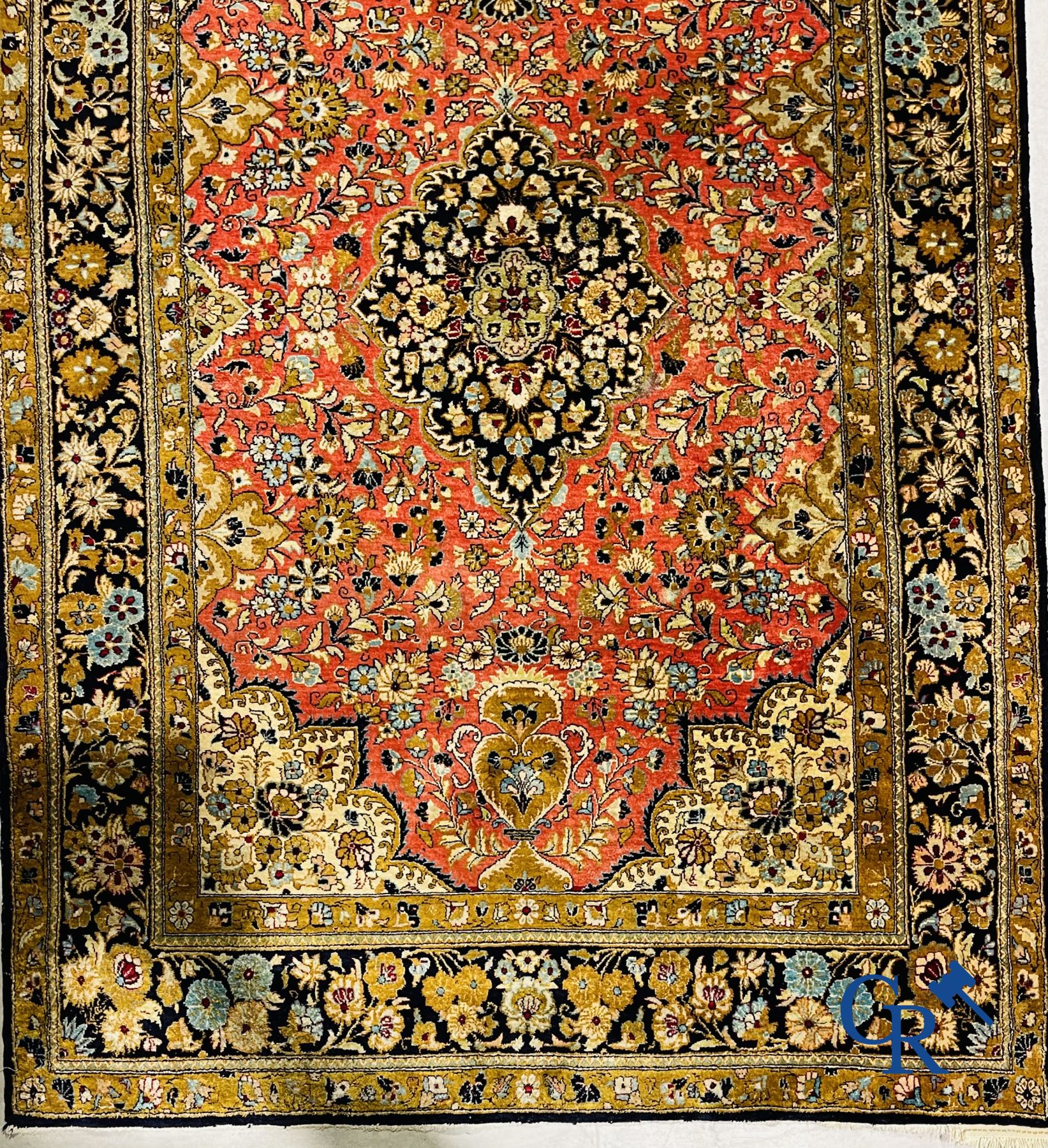 Oriental carpets: Ghoum. 2 Oriental carpets in silk.