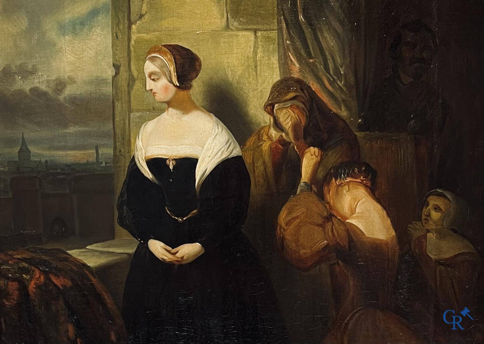 Gustaaf Wappers (1803-1874) "Les derniers moments de Marie Stuart" Olie op doek.