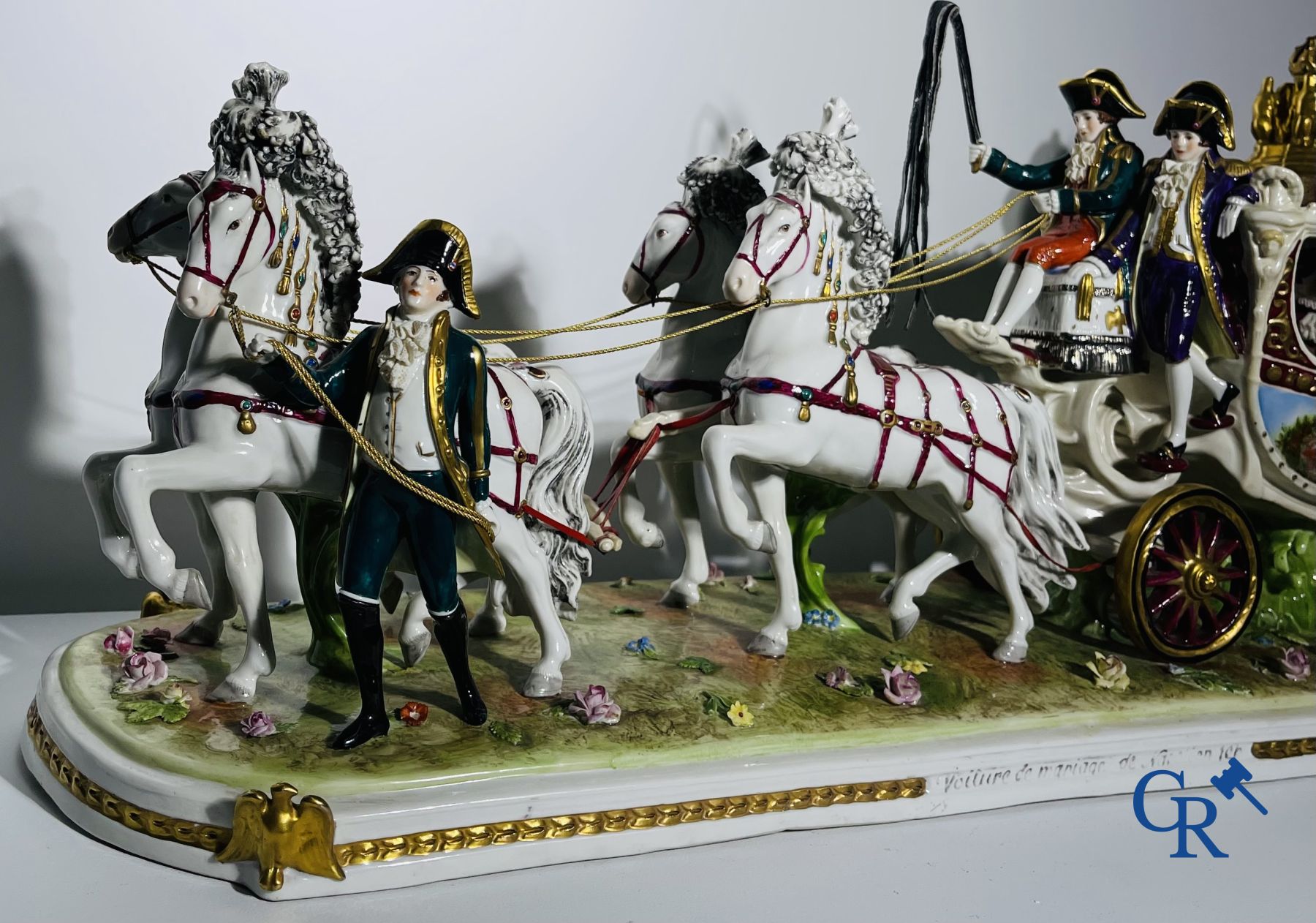 Porcelaine: Saxe: "Voiture de mariage de Napoléon 1er".