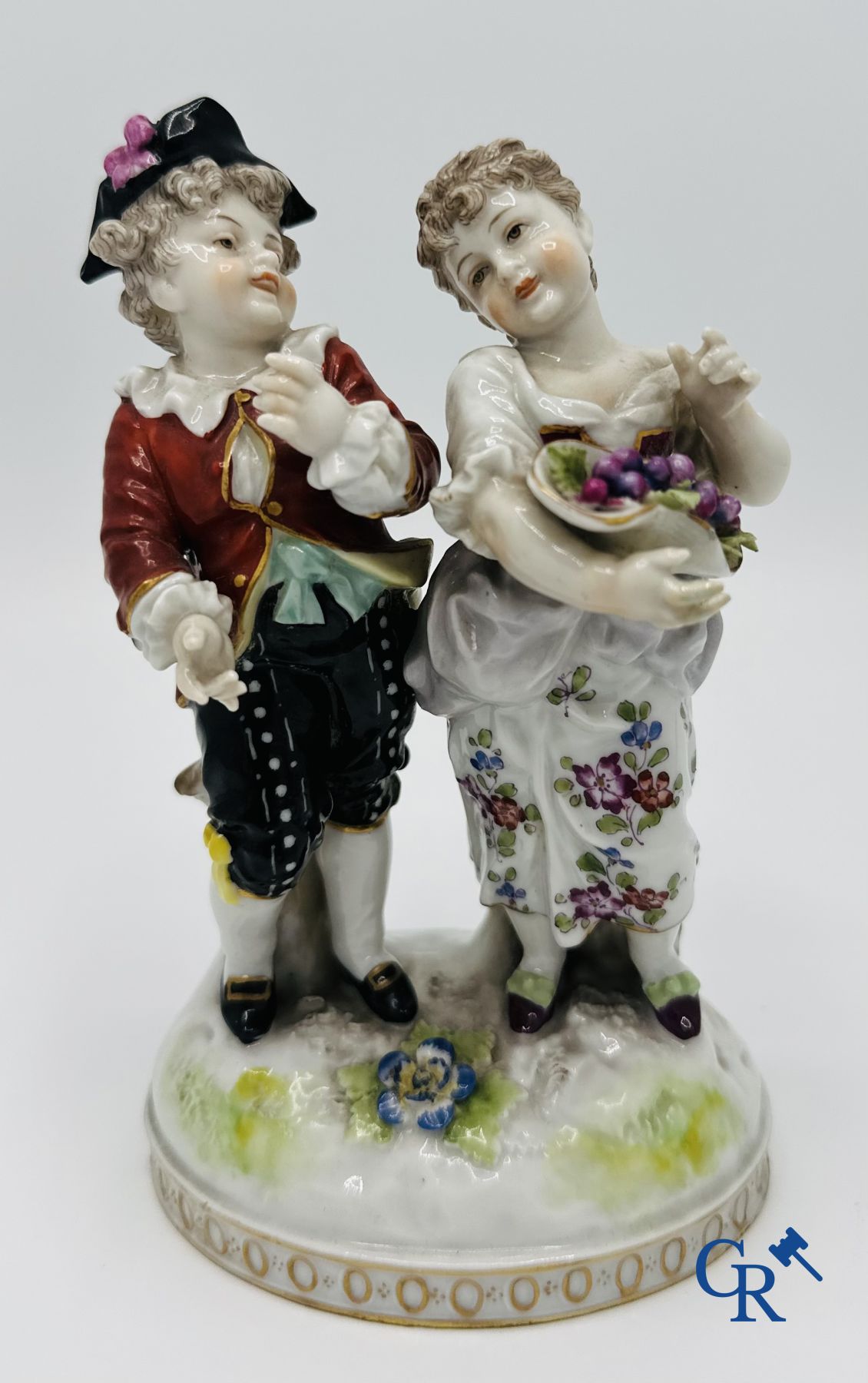 Porcelaine Allemande: 2 Groupes avec personnages en porcelaine allemande. 19ème