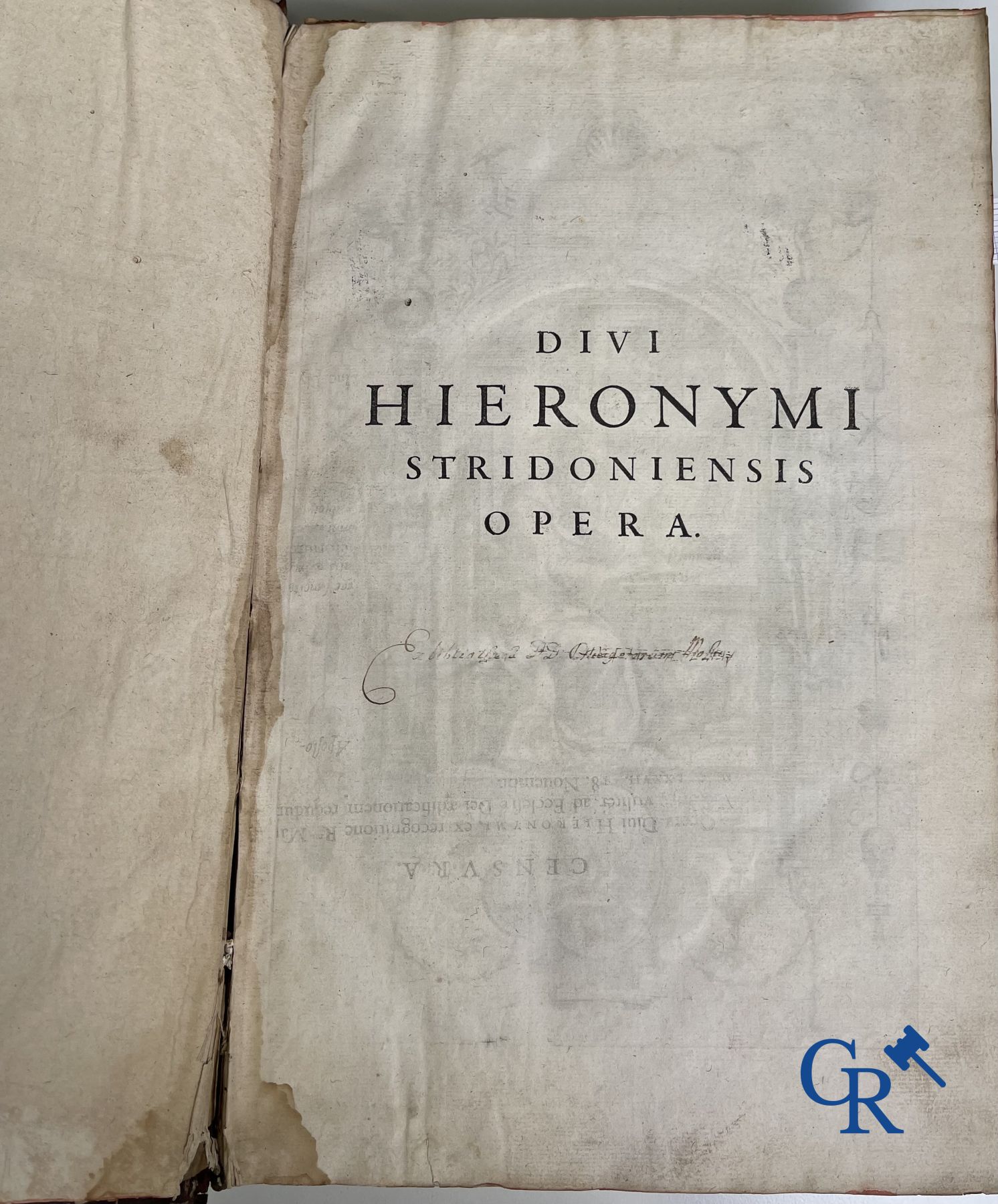 Livres anciens: Les œuvres de Saint Jérôme, Mariani Victorij Reatini. Atelier Plantijn (1578-1579), Anvers.