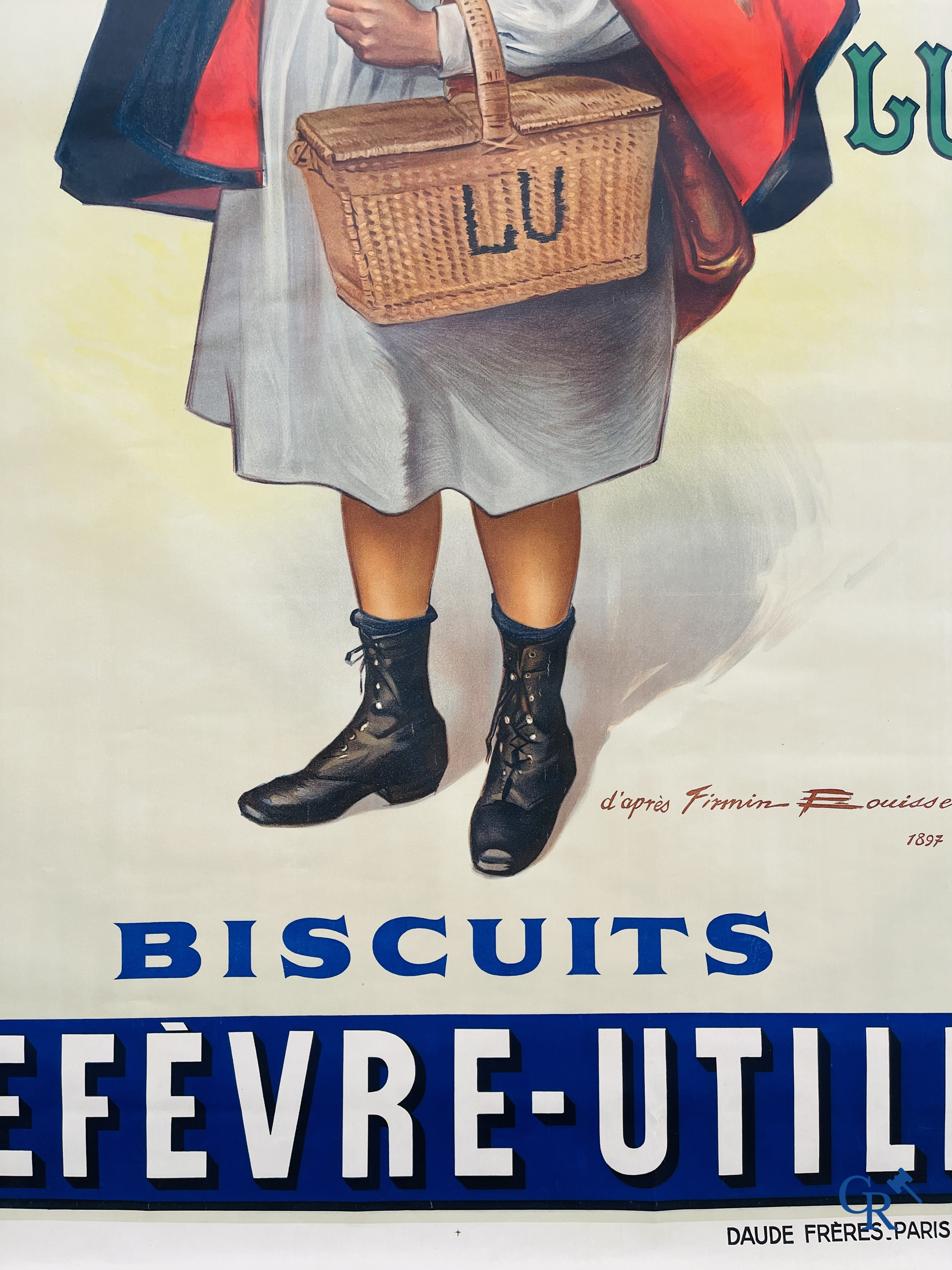 Firmin Bouisset (1859-1925) LU, biscuits Lefèvre-Utile. Publiciteits lithografie voor Petit-Beurre. Daude Frères-Paris.