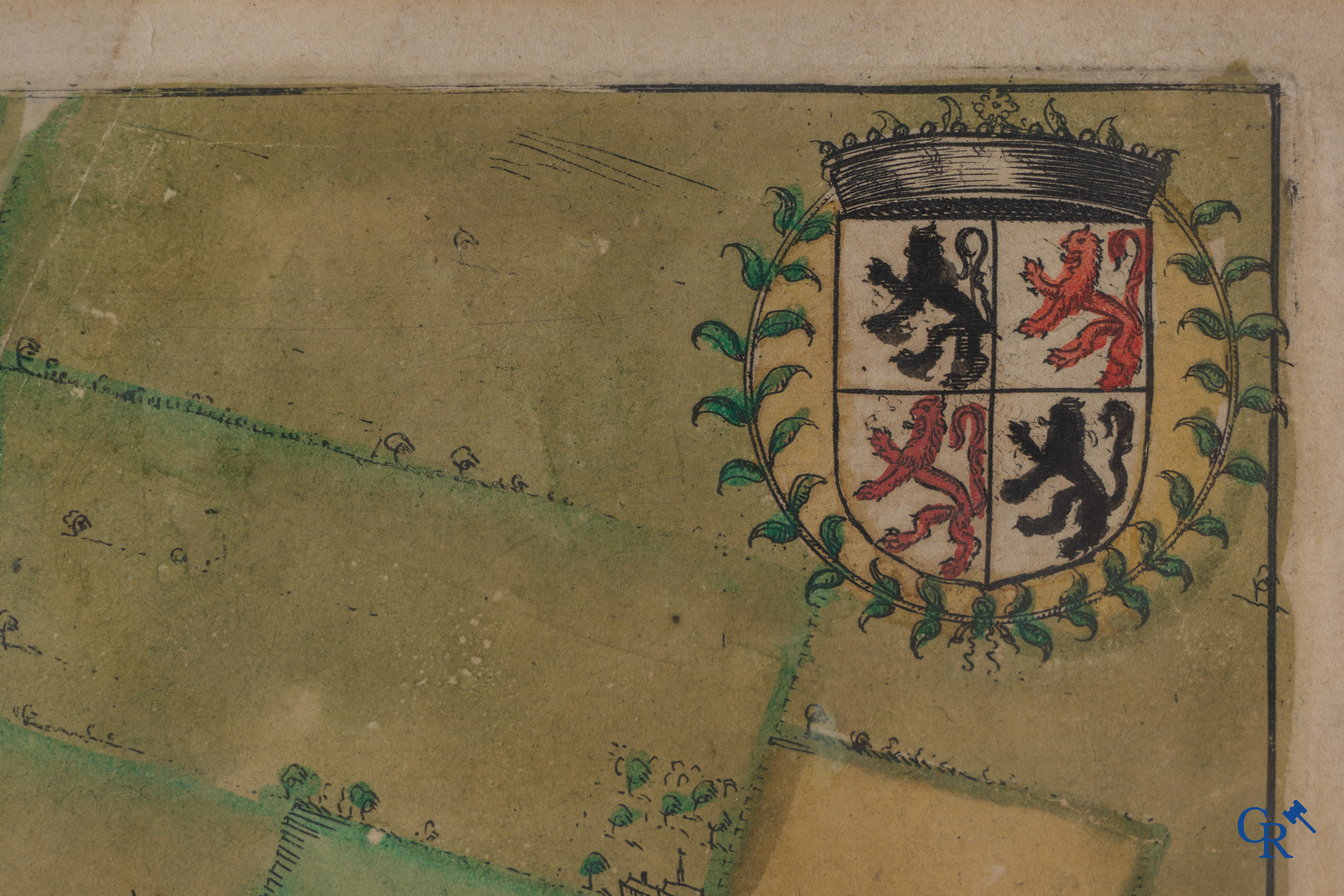 2 Hand-coloured maps of the city of Mons and Tournai.