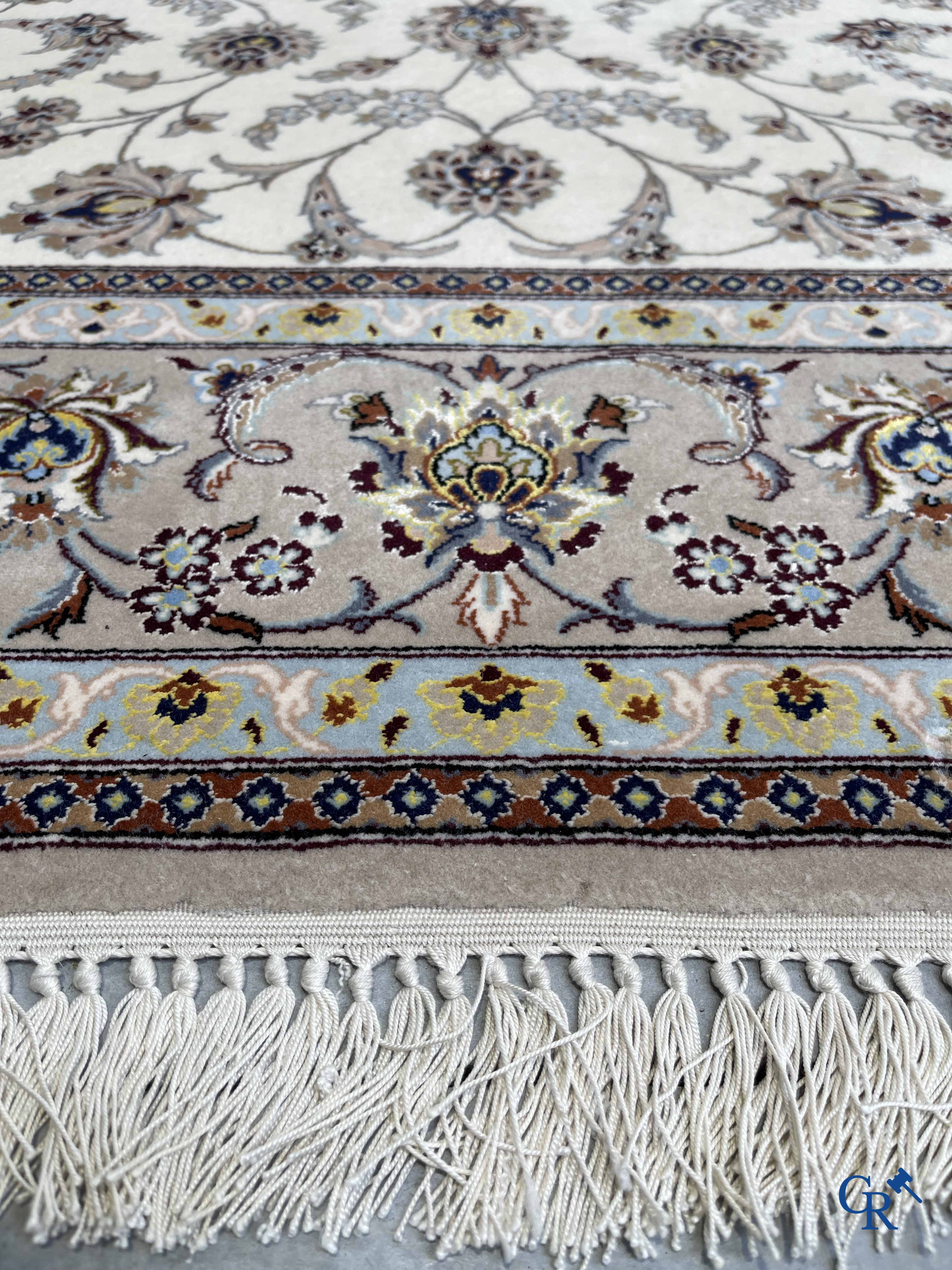 Persian carpets. Fine knotted Nain carpet with floral decor.