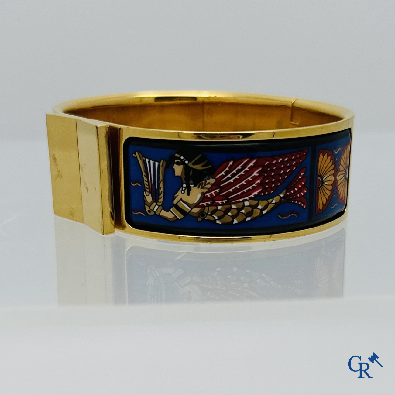 Hermès: Bracelet clic clac émaillée (décor grècque egypte)