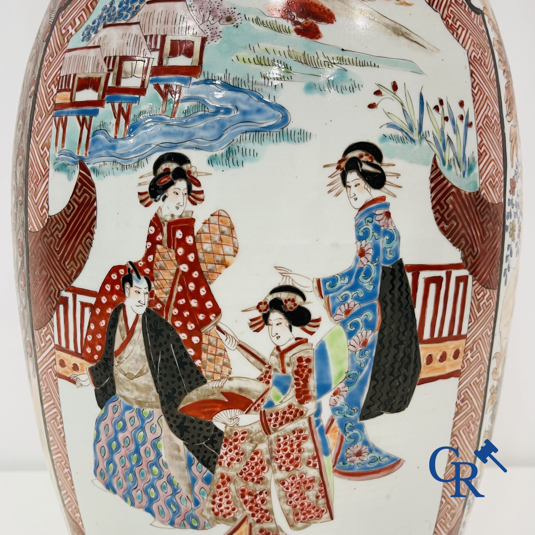 Asian Art: A large Japanese porcelain vase.