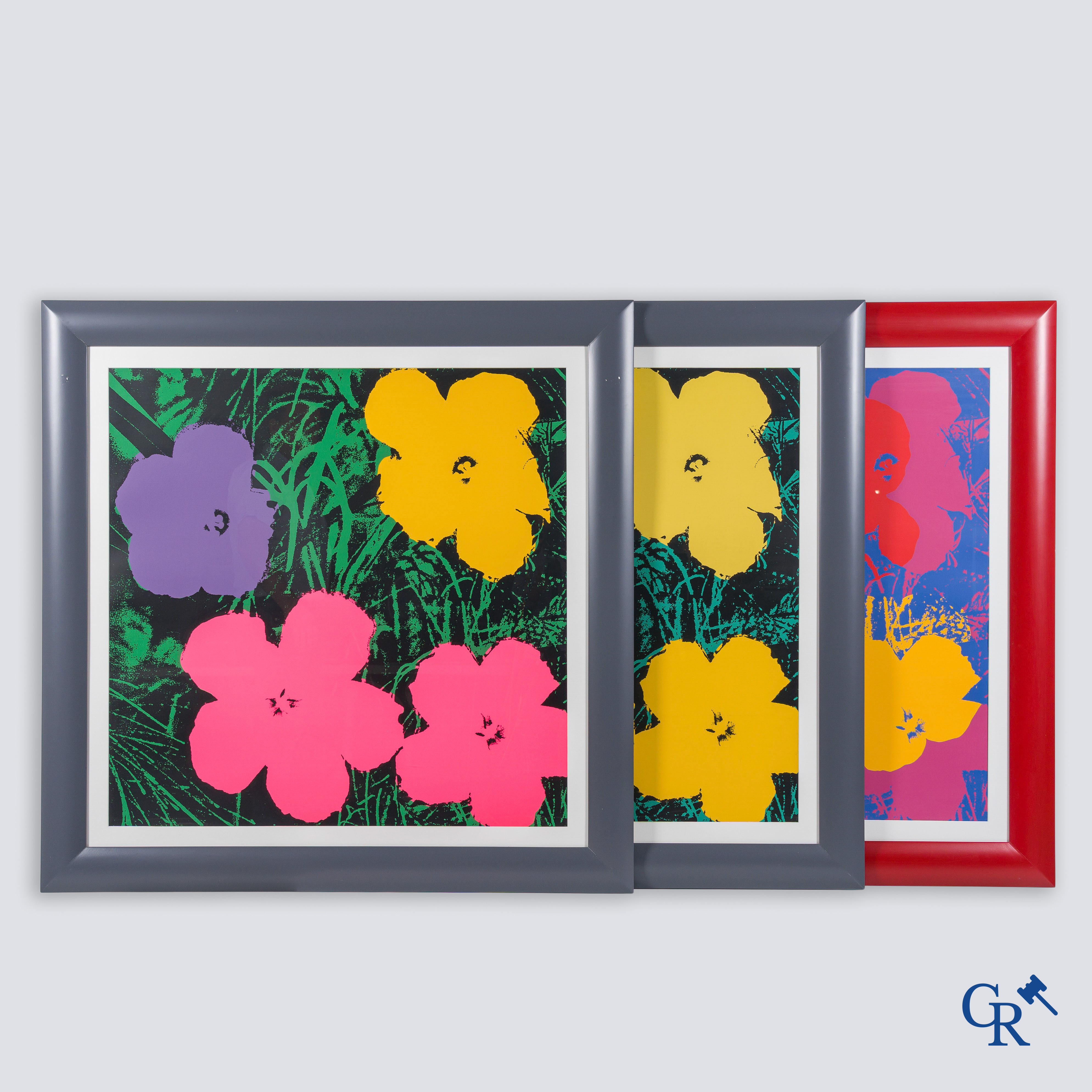 Pop Art. Andy Warhol (after) Flowers. A set of 10 framed silkscreens.