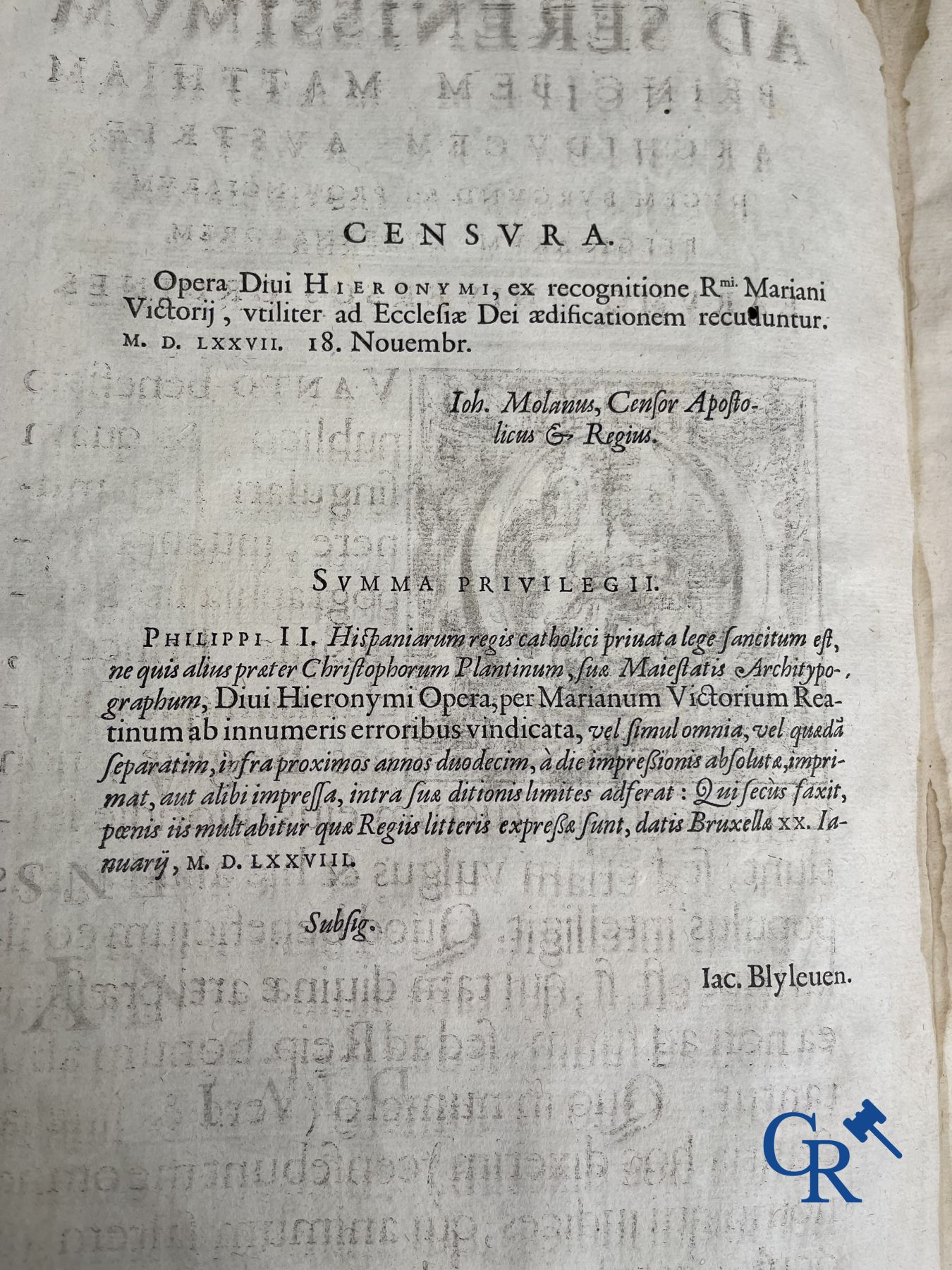 Livres anciens: Les œuvres de Saint Jérôme, Mariani Victorij Reatini. Atelier Plantijn (1578-1579), Anvers.