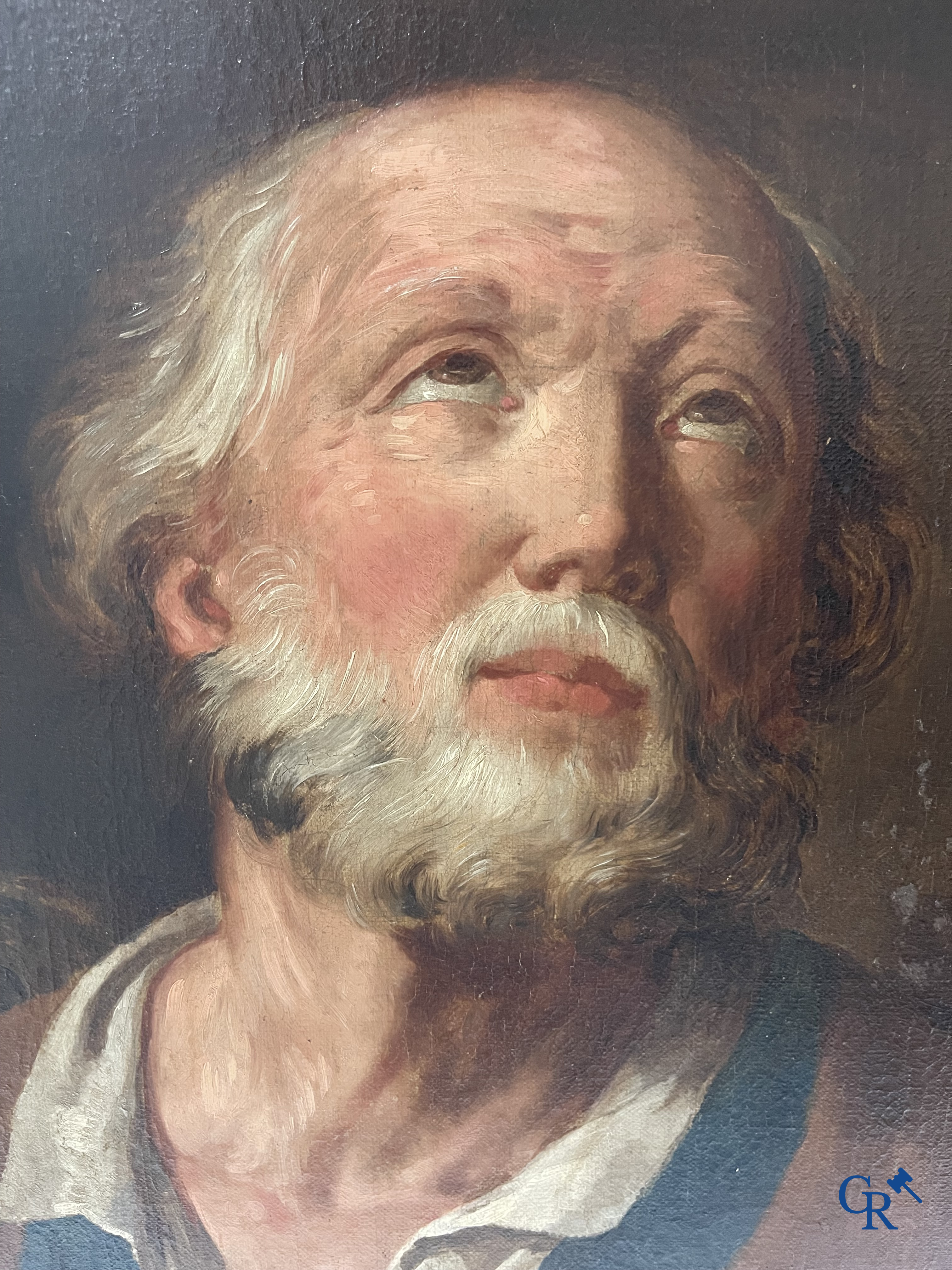 Pierre Joseph Verhaghen (1728-1811) Sint Pieter met de haan. Olie op doek. Gesigneerd P.J. Verhaghen fecit 1802.