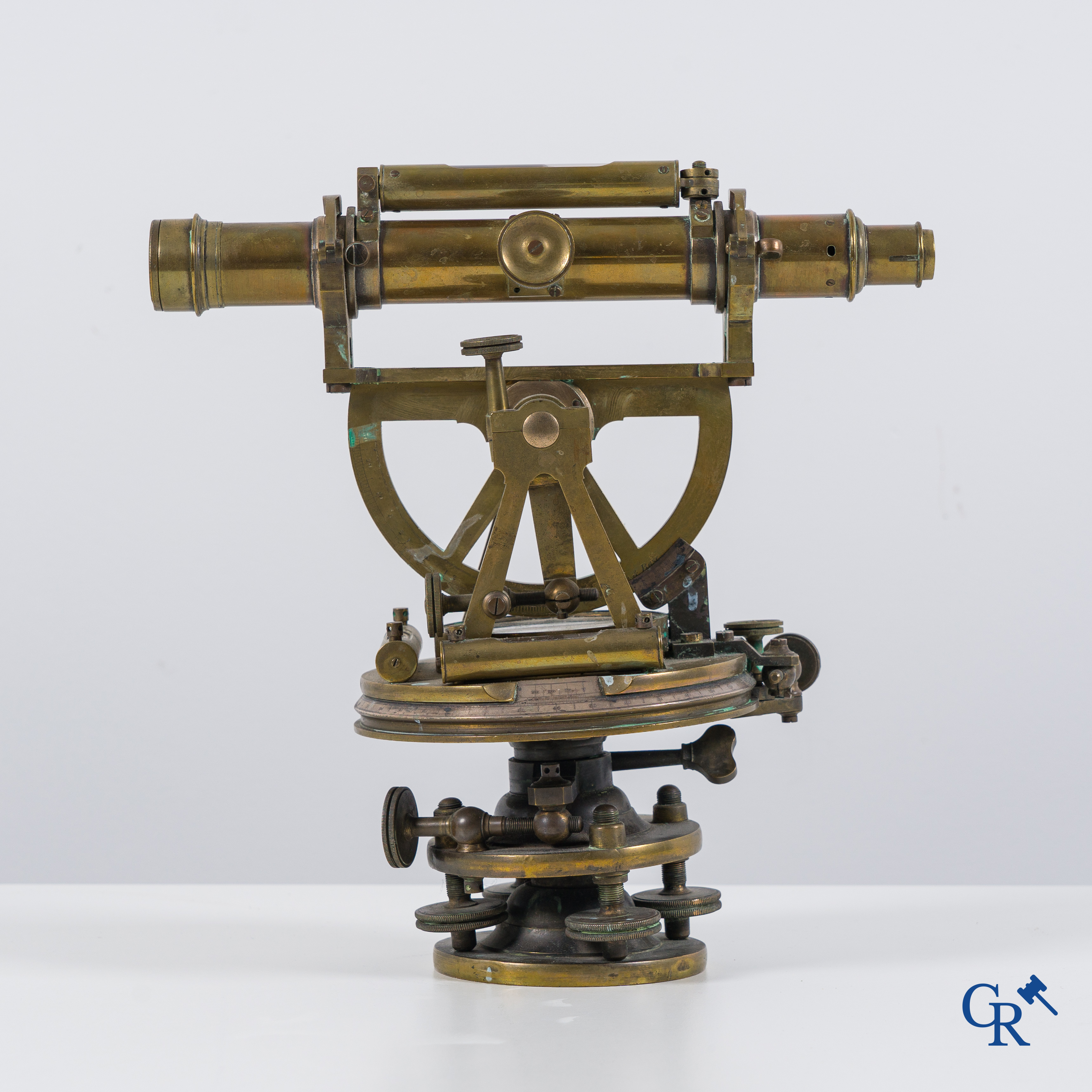 Scientific objects: A theodolite made by Troughton & Simms in London.