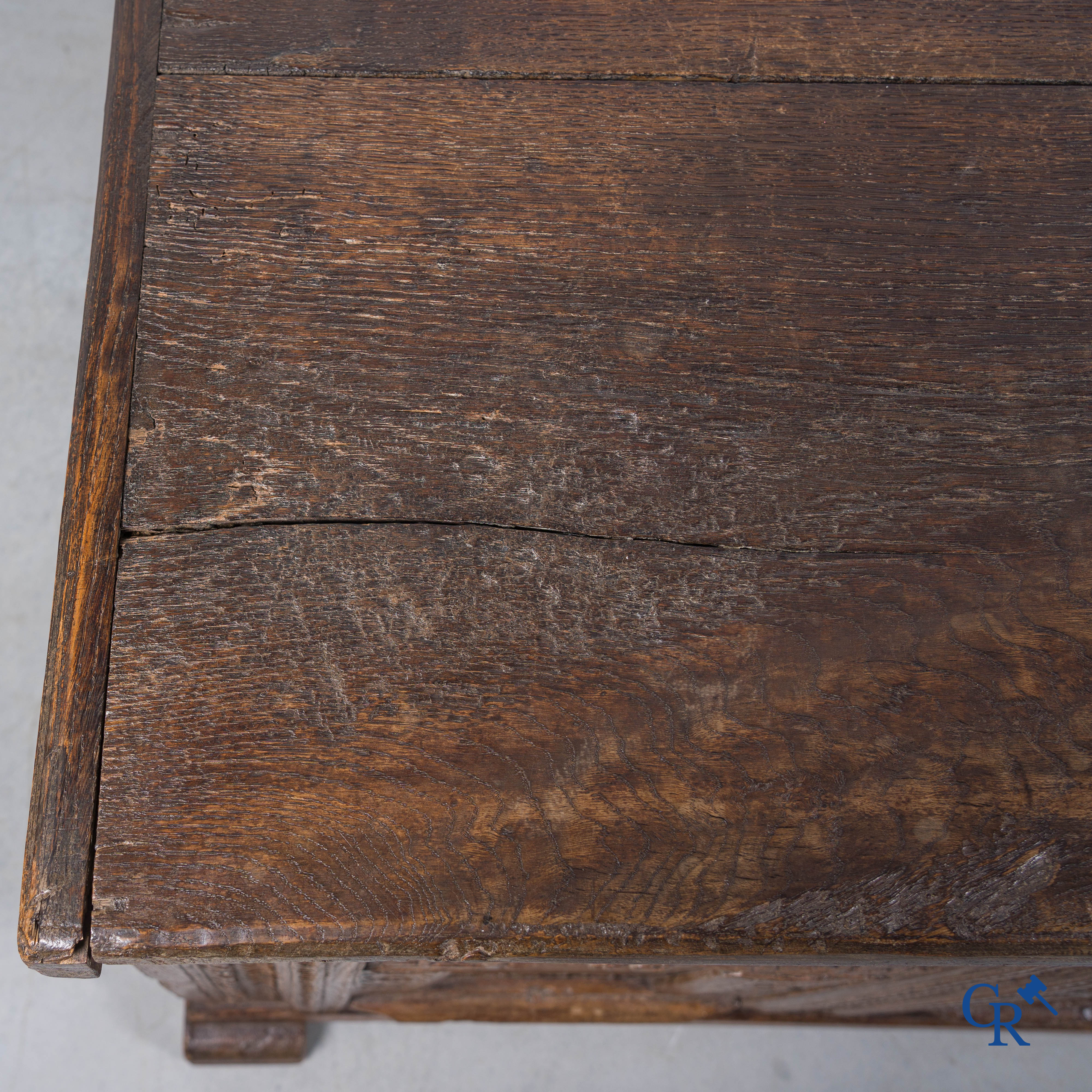 Antique wooden trunk, 18th century.