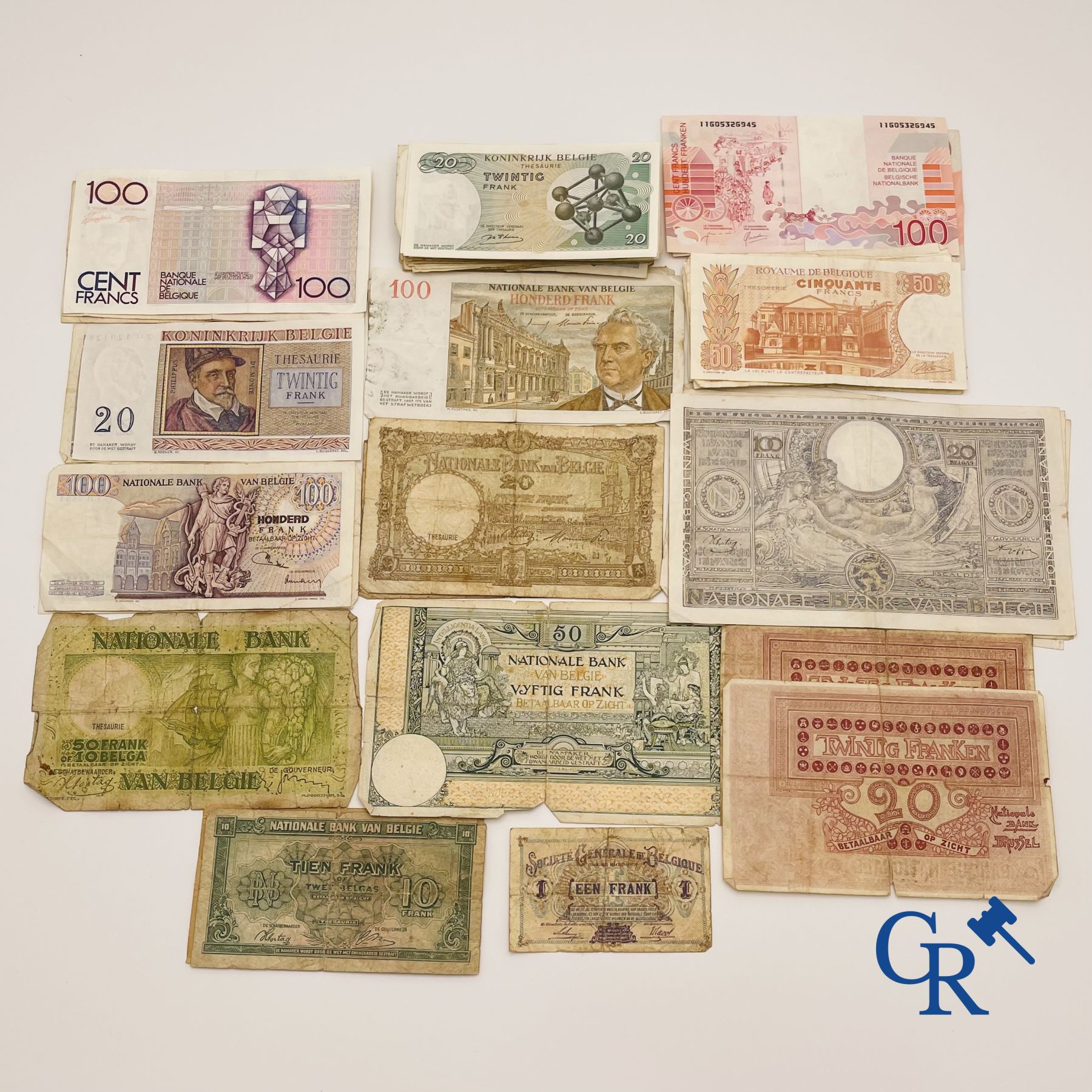 Pïèces de monnaie/Billets de banque: Grand lot de billets belges.