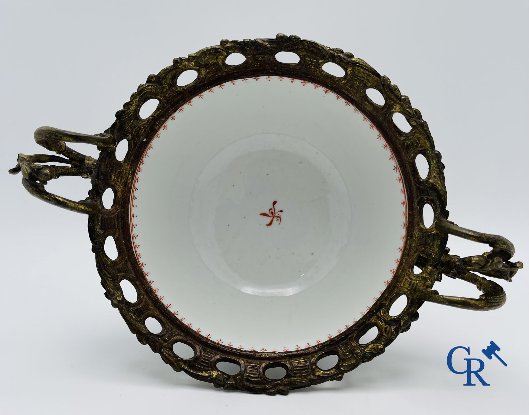 Chinese porcelain: An 18th century gilt-bronze mounted bowl in Chinese export porcelain.