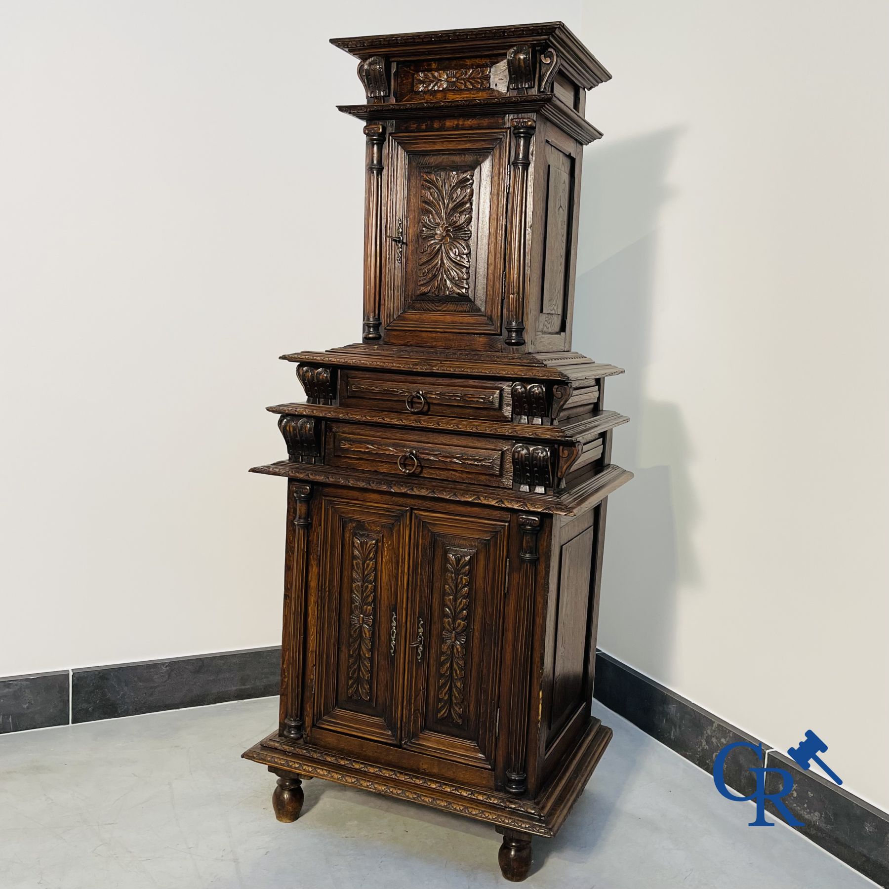 Furniture: An oak sacristy credence.