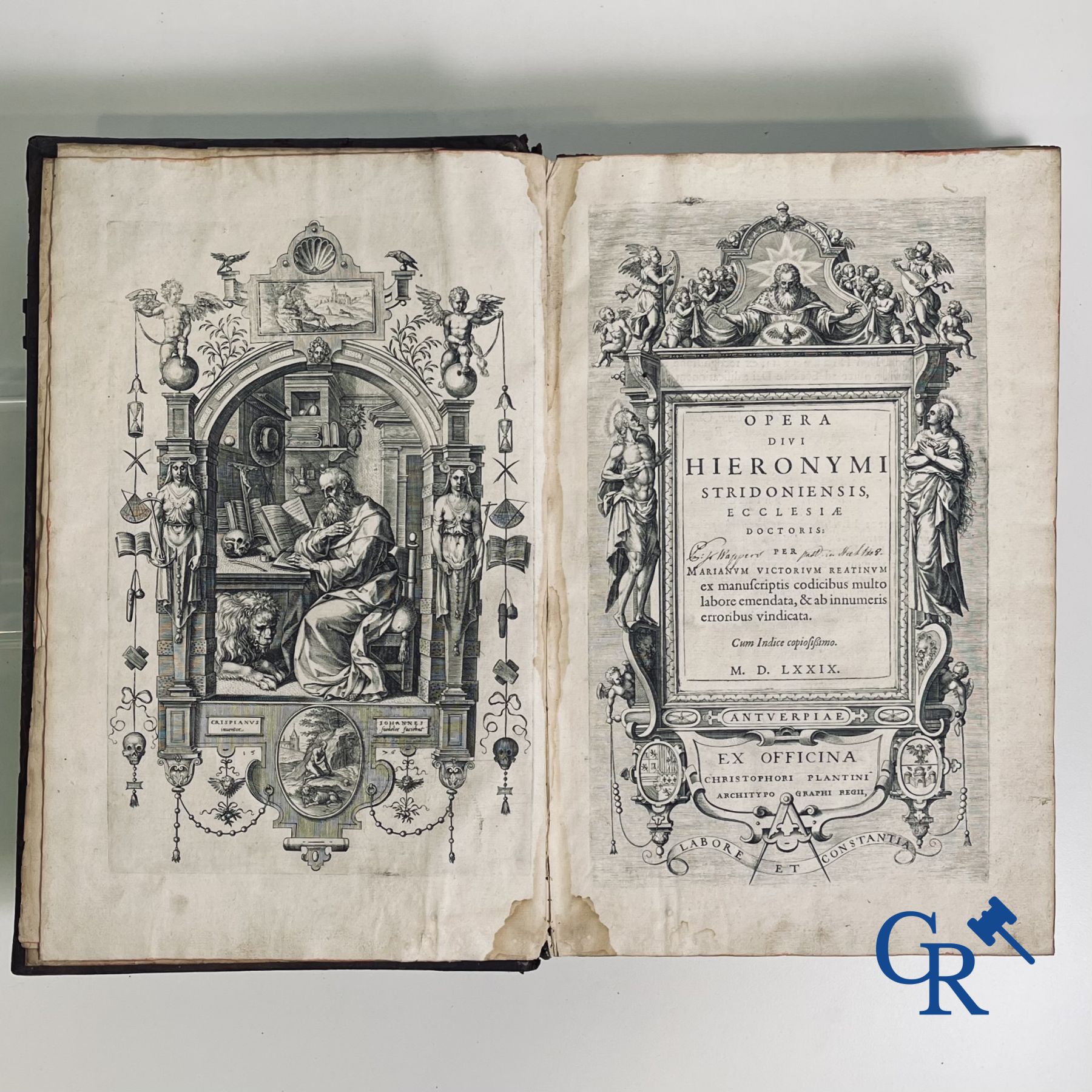 Early printed books: Les oeuvres de Saint Jerome, Mariani Victorij Reatini. Atelier Plantijn (1578-1579), Antwerp.