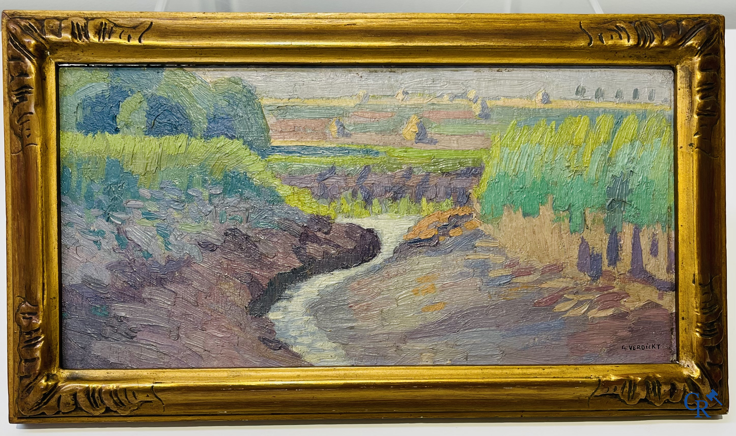 Ghisleen Verdickt (1883-1926): Lot de 3 tableaux, et une aquarelle. Signée.