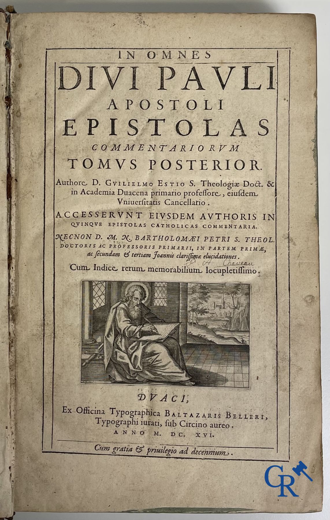 Livres anciens: Willem Hessels van Est (1542-1613) Les épîtres de St. Paul. Tomus prior en tomus posterior. Douai 1614.