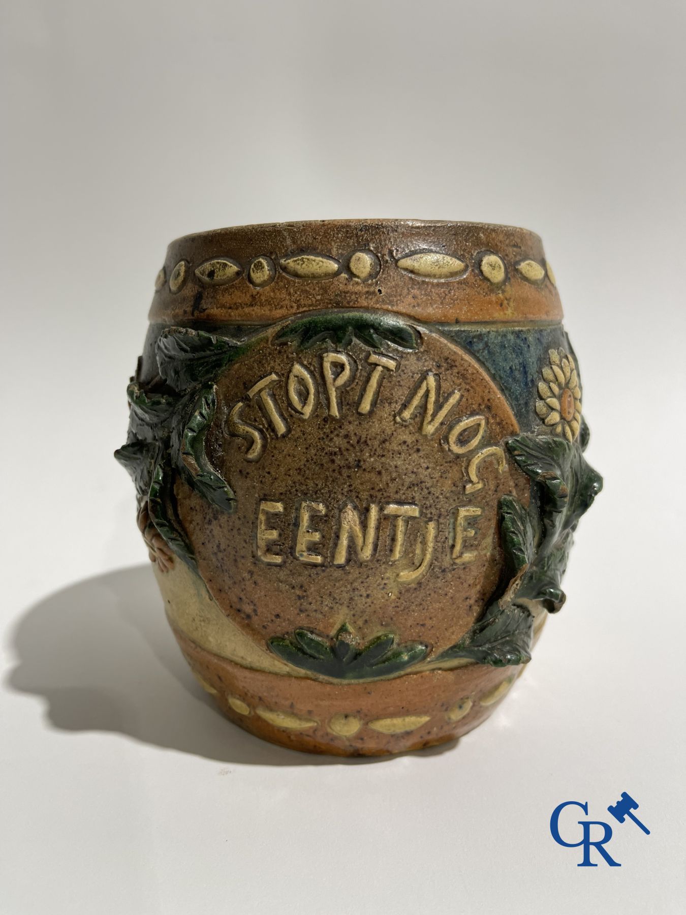 A Torhout tobacco pot Armand Maes-Platteau and a mug in Flemish pottery.