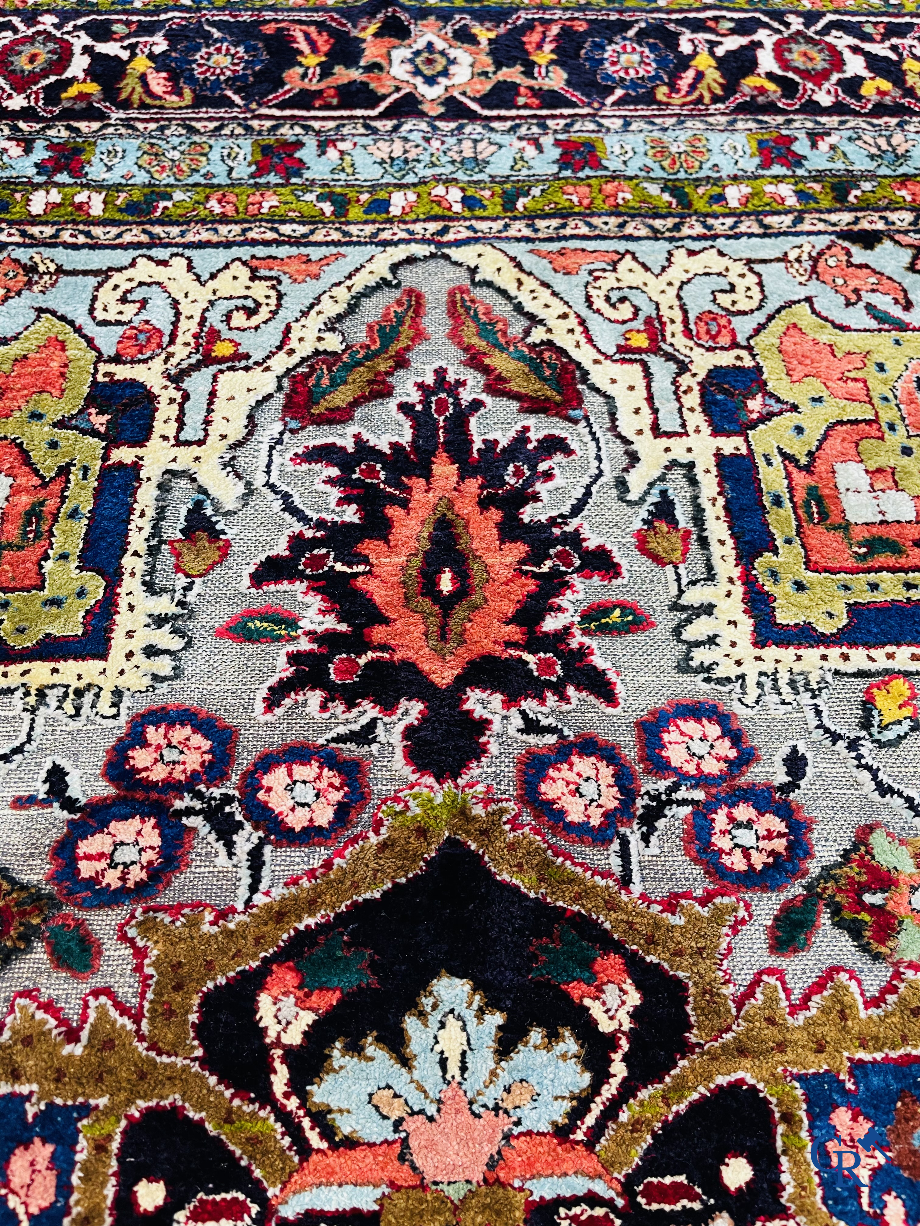 Oriental carpets: Heriz, an exceptionally finely knotted carpet decorated with silver thread.