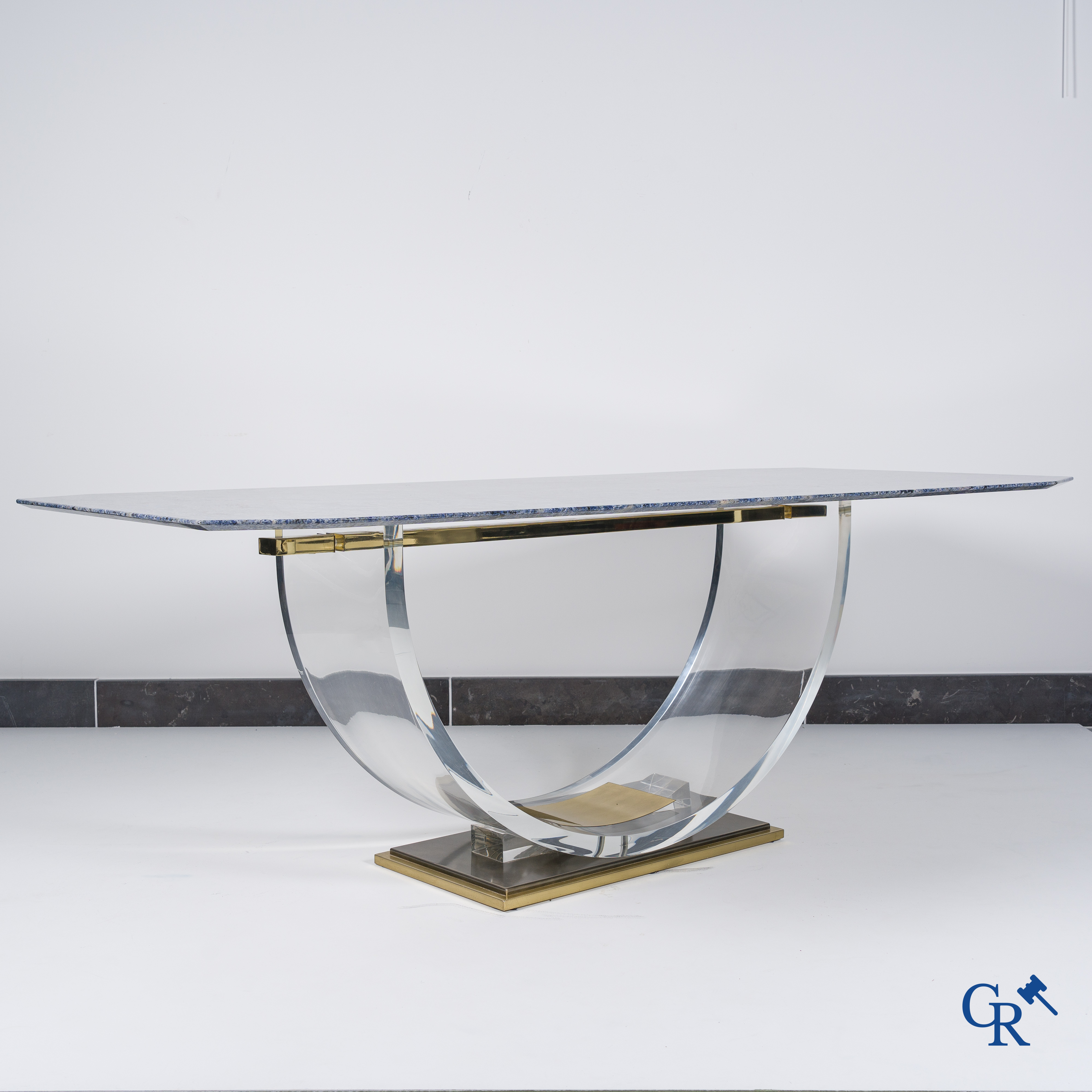 Design: Charles Hollis Jones pour Belgo Chrom. Grande table à diner. Vers 1970 - 1980.