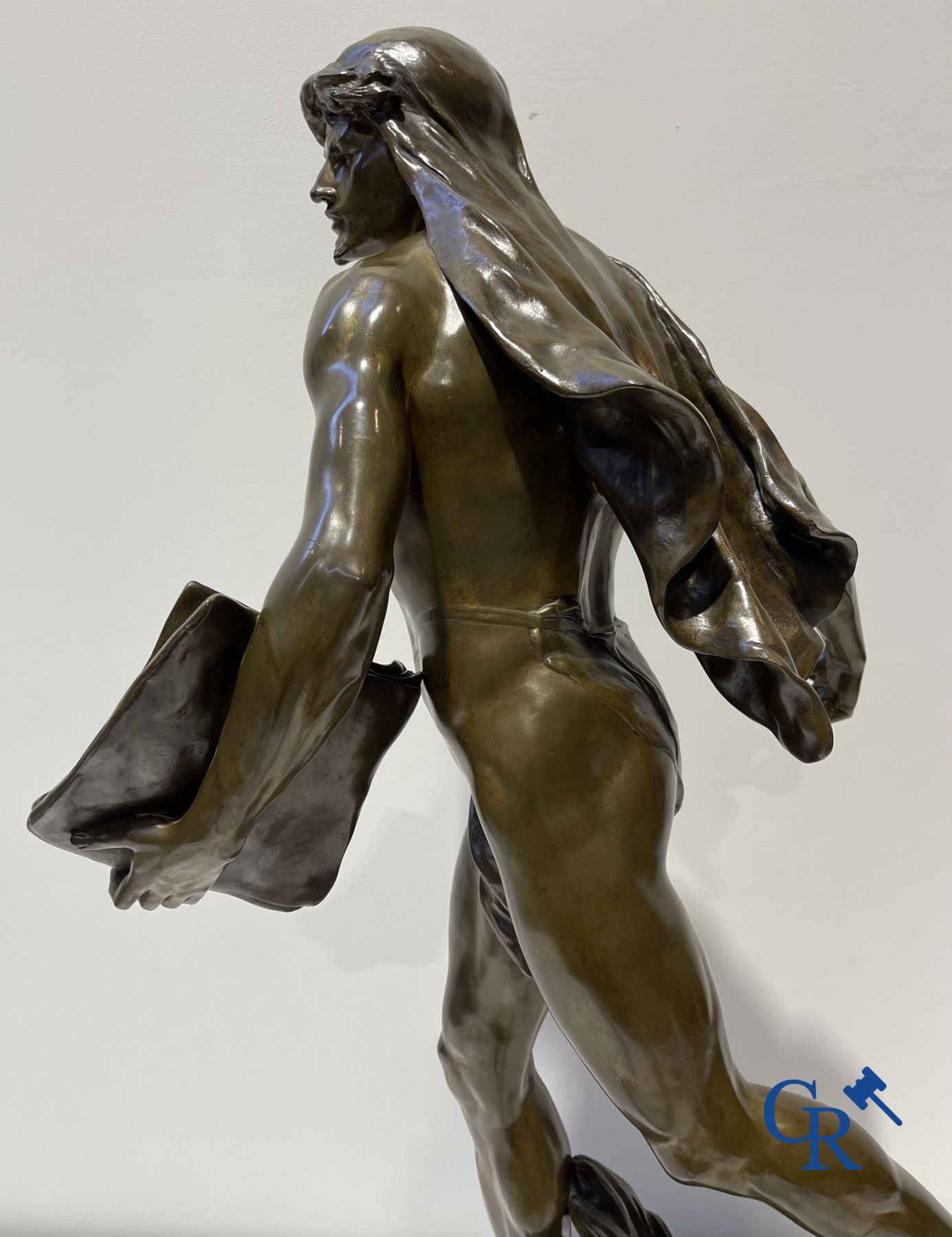 Emile Louis Picault (1833-1915) Grande statue en bronze "Le Semeur d'idées"<br />
Cachet de fonderie Collin & Cie Paris.