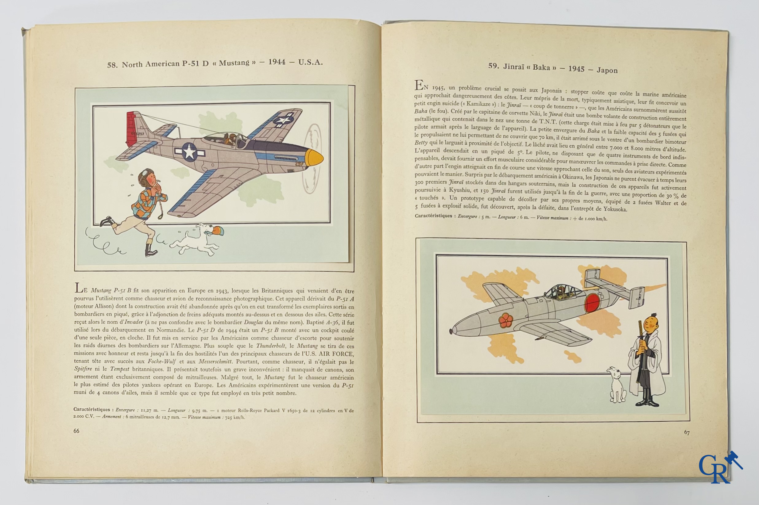 Hergé, L'Aviation Guerre 1939-1945. Collection Voir et Savoir. Copyright 1953. Lombard Brussel.