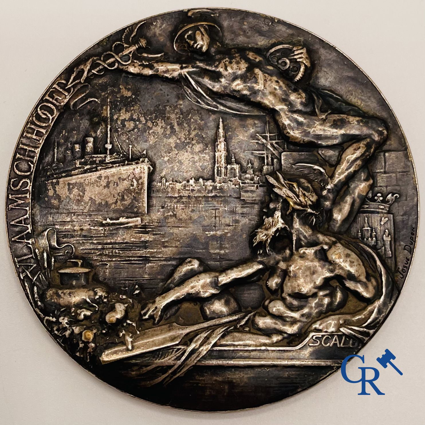 Josuë Dupon: Rare médaille: Changement de frontière province d'Anvers et la Flandre orientale. Vlaamsch Hoofd.