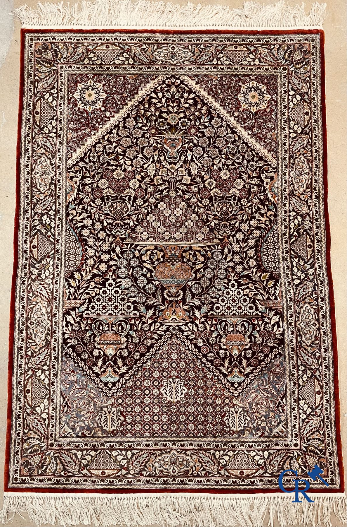 Carpet: Oriental carpet wool and silk