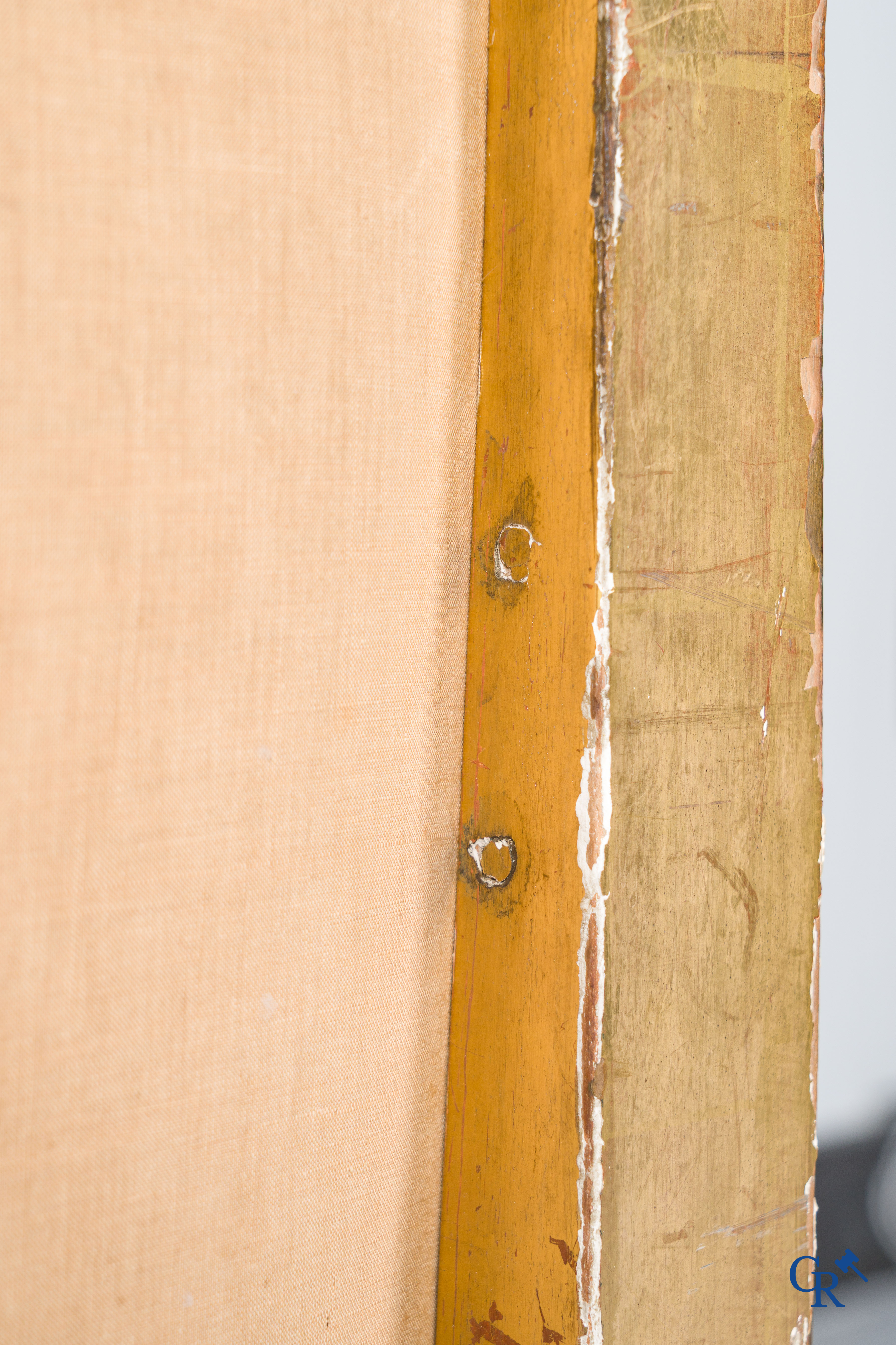 Lodewijk XVI-periode. Marquise in fijn gesculpteerd en verguld hout. Eind 18e eeuw.