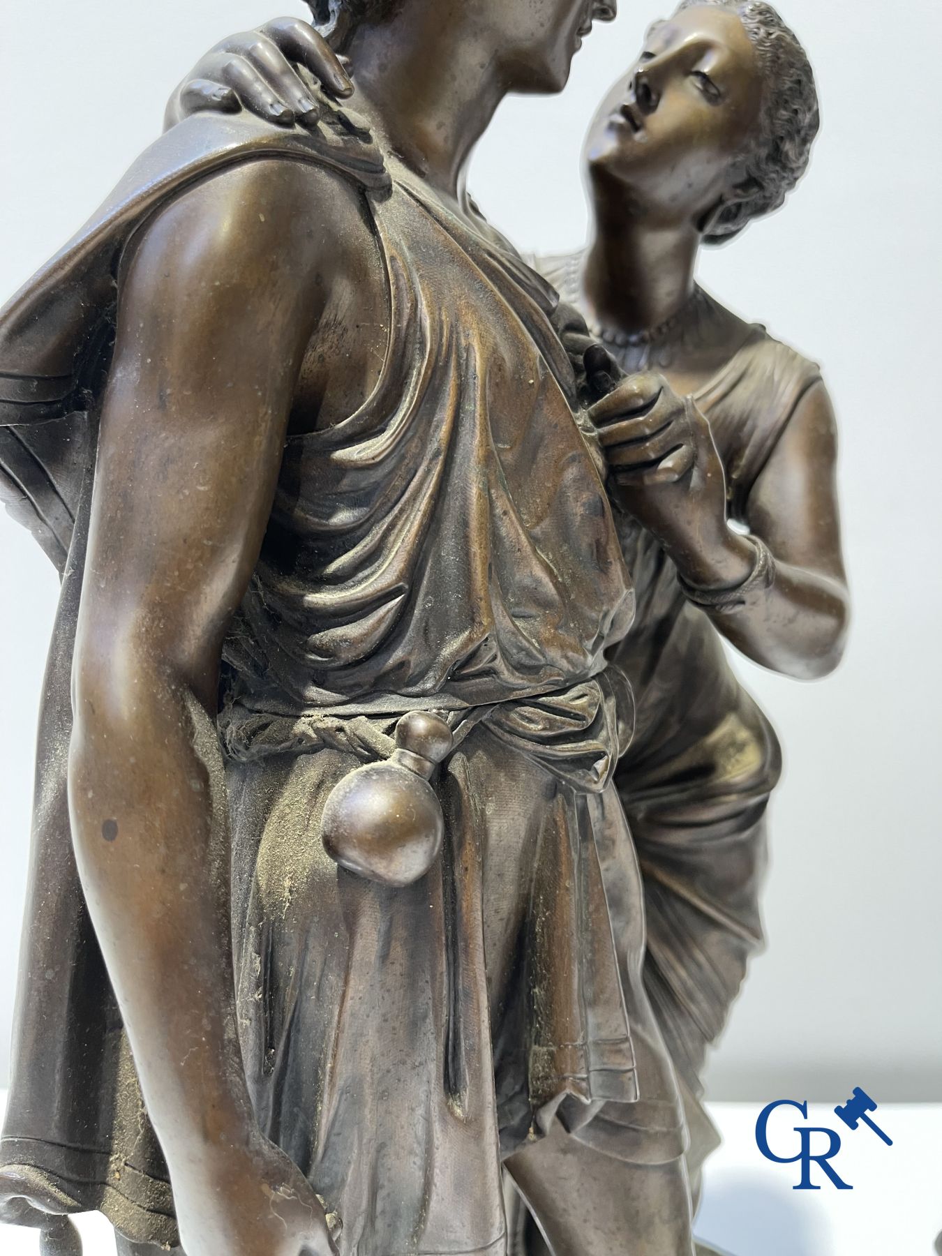 2 Bronze sculptures. Leon Grégoire and Leon Pilet "Allégorie de la fidélité". 19th century.