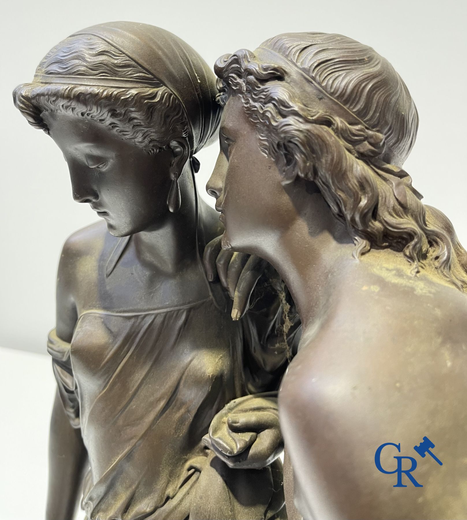 2 Bronze sculptures. Leon Grégoire and Leon Pilet "Allégorie de la fidélité". 19th century.