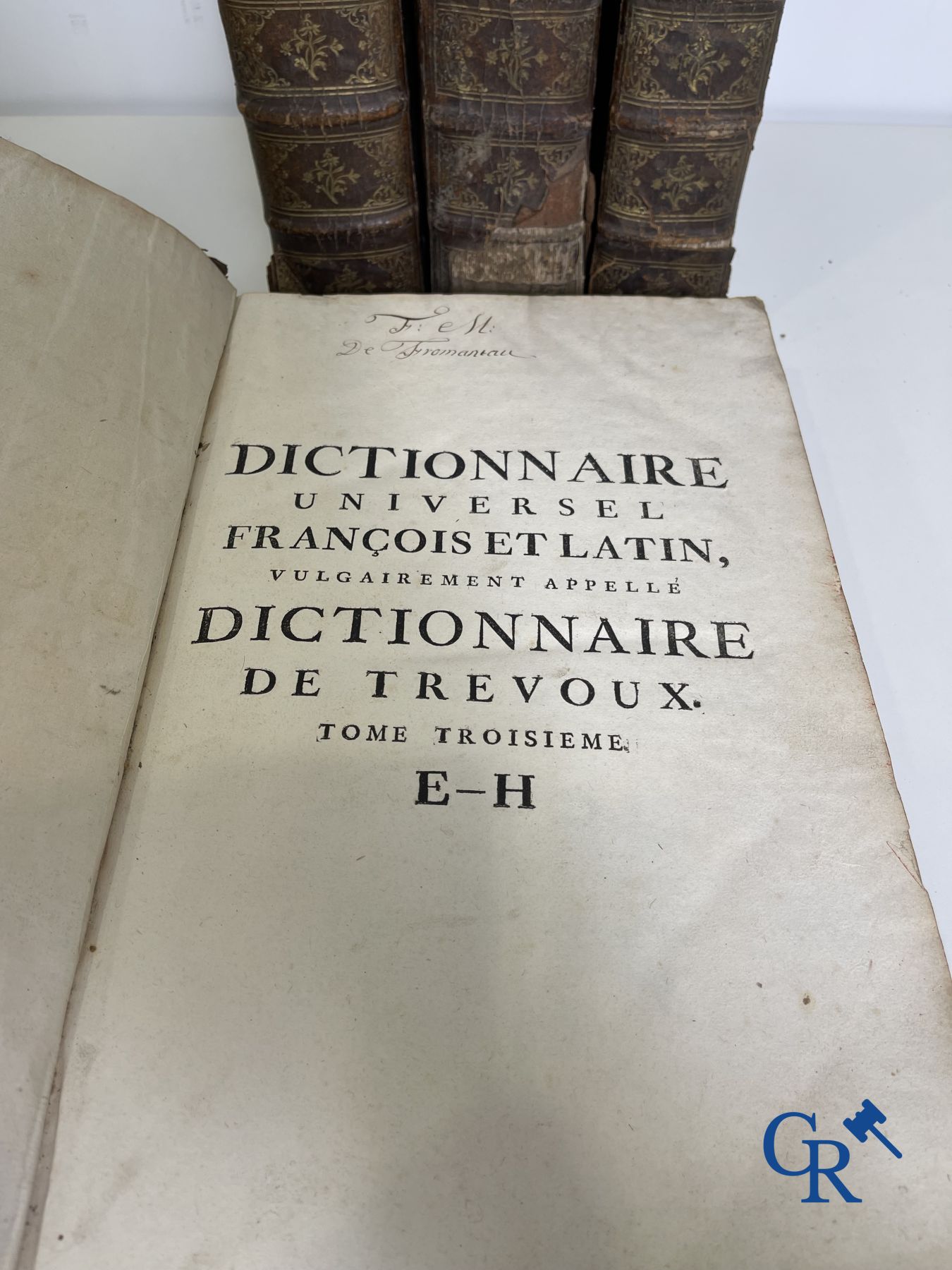 Oude boekdrukken: Dictionnaire de Trévoux, Pierre Antoine 1740.