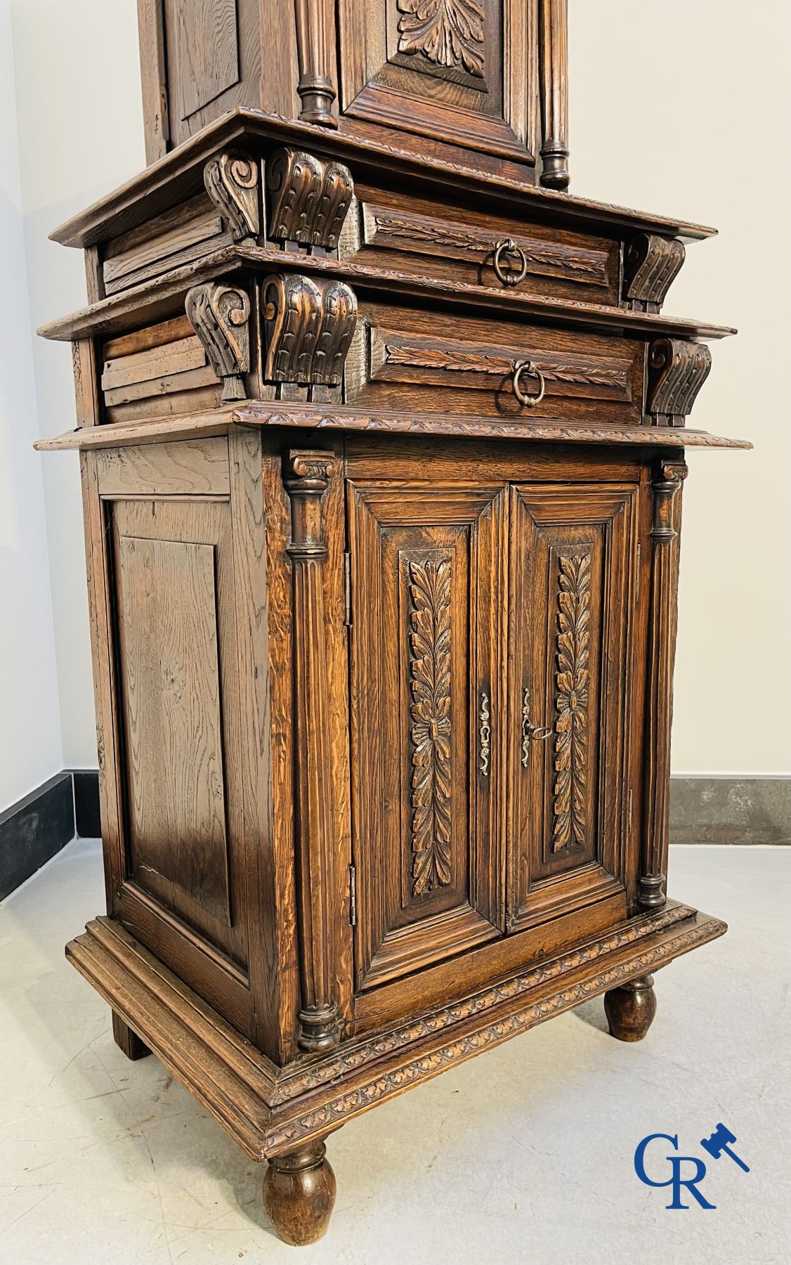 Furniture: An oak sacristy credence.