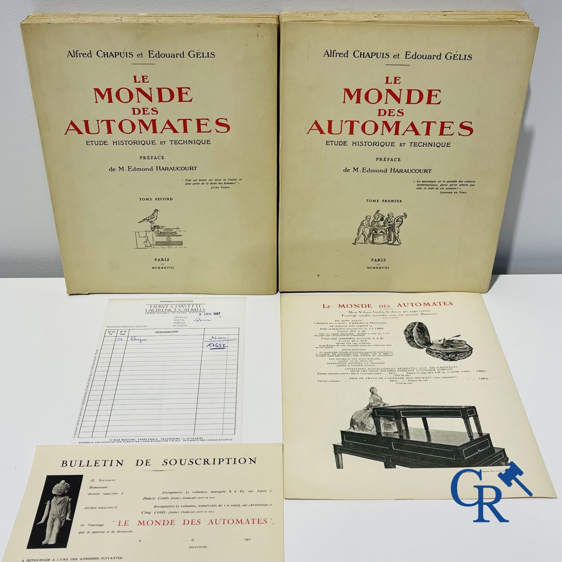 Automates. Edition rare de "Le monde des automates." Alfred Chapuis et Edouard Gélis. Paris 1928.