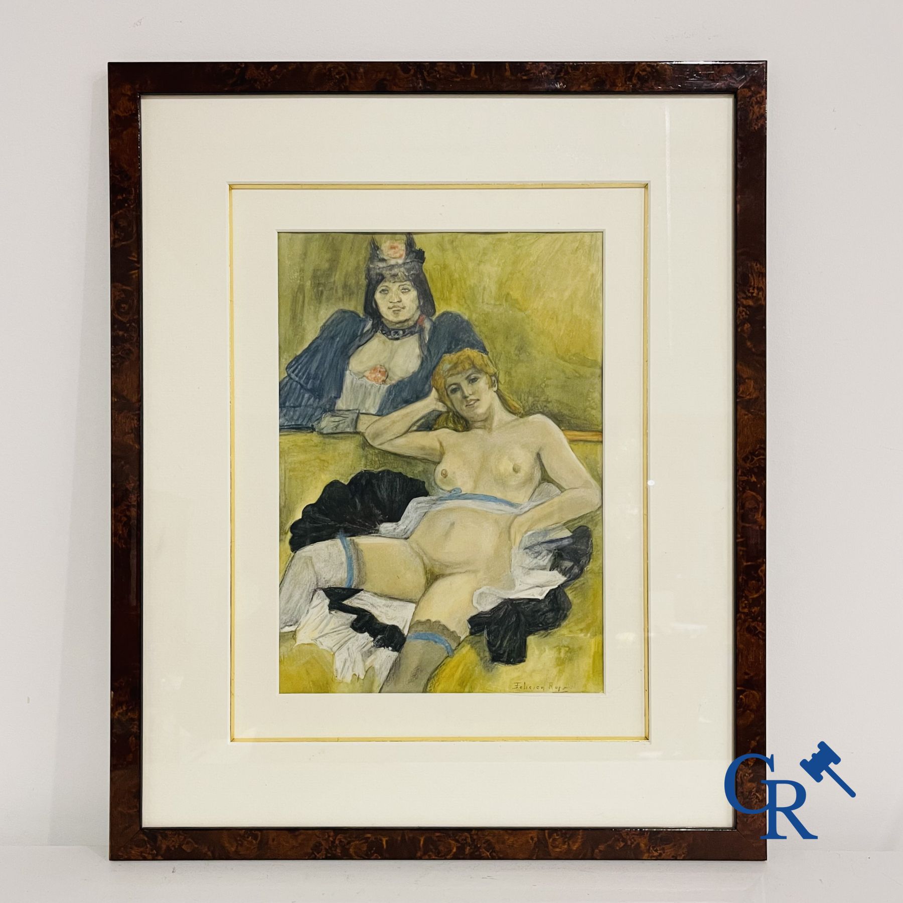 Naar Felicien Rops (1833-1898) "Les deux amies."