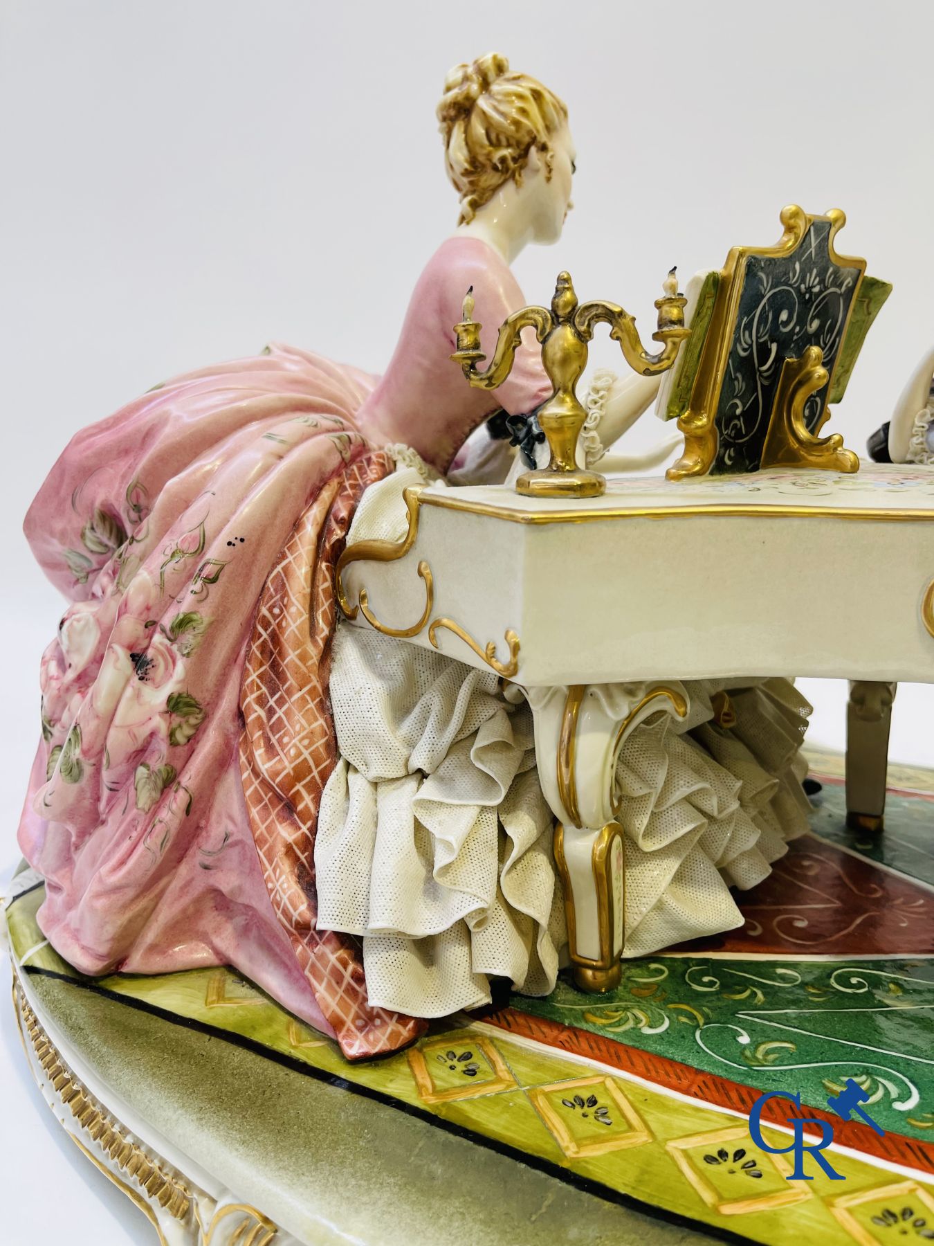 Porcelaine: Capodimonte: Luciano Cazzola: "La leçon de musique"