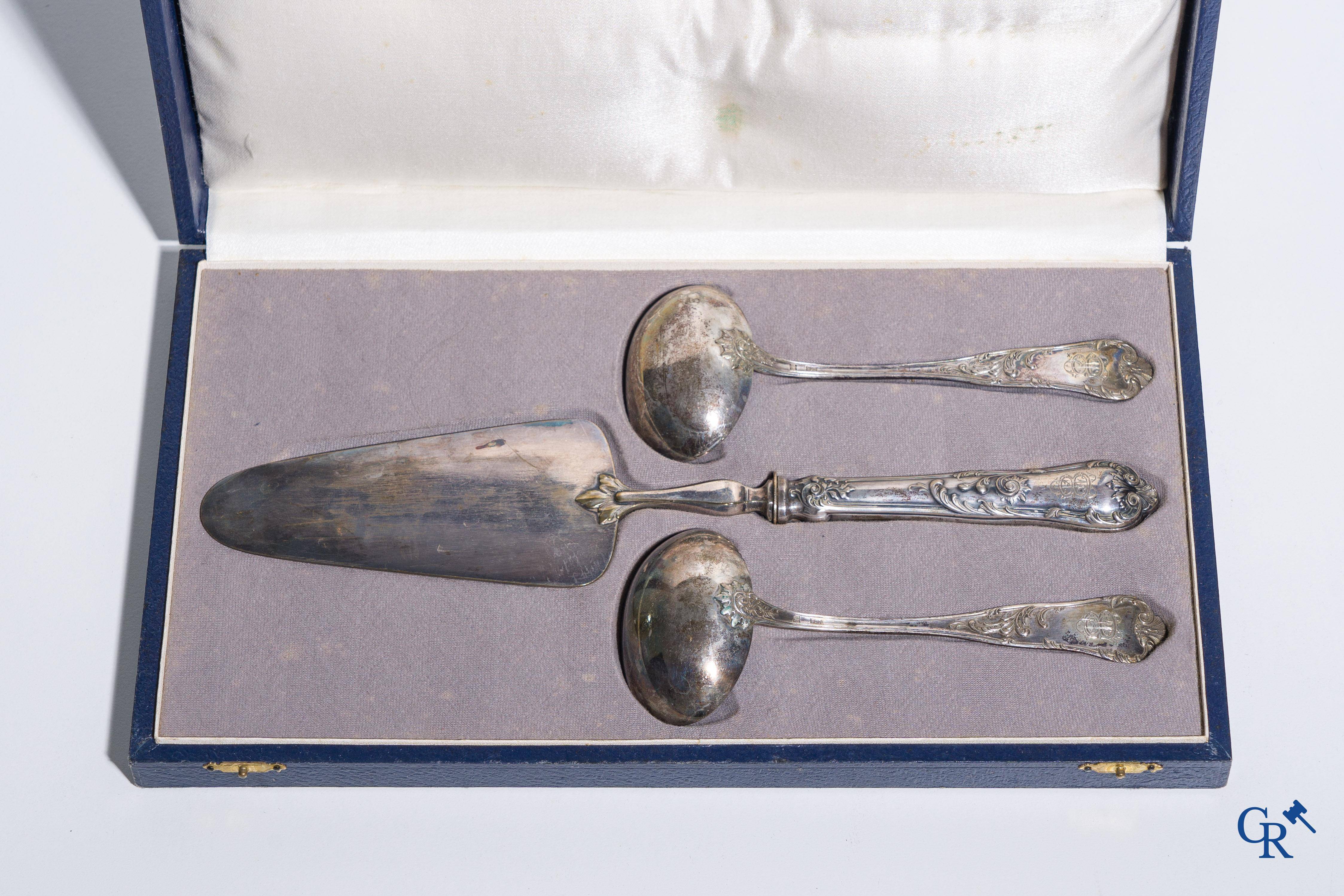 Silver: A large lot of silver cutlery (800°/00) in LXV style.