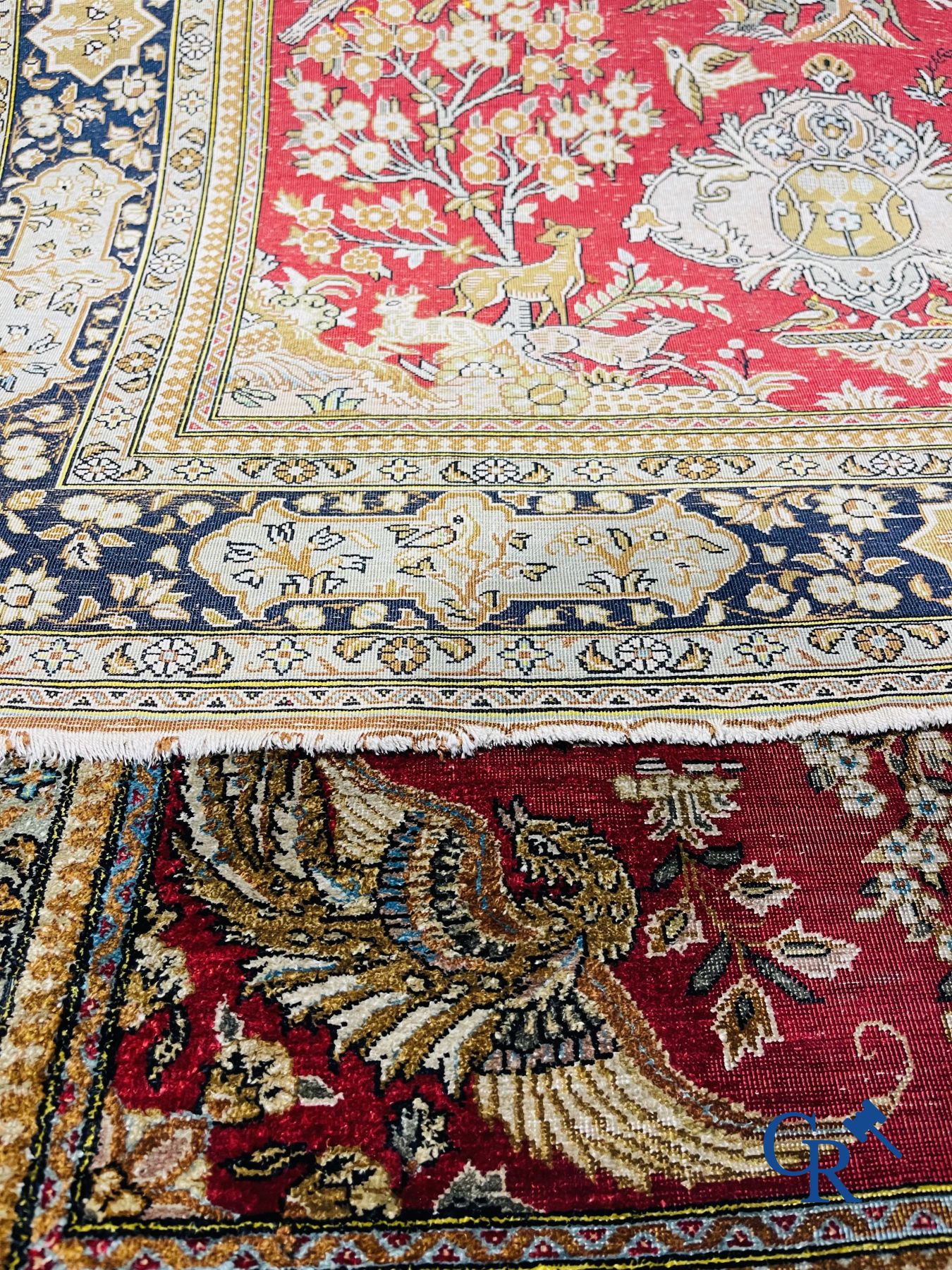 Oriental carpets: Ghoum. 2 Oriental carpets in silk.