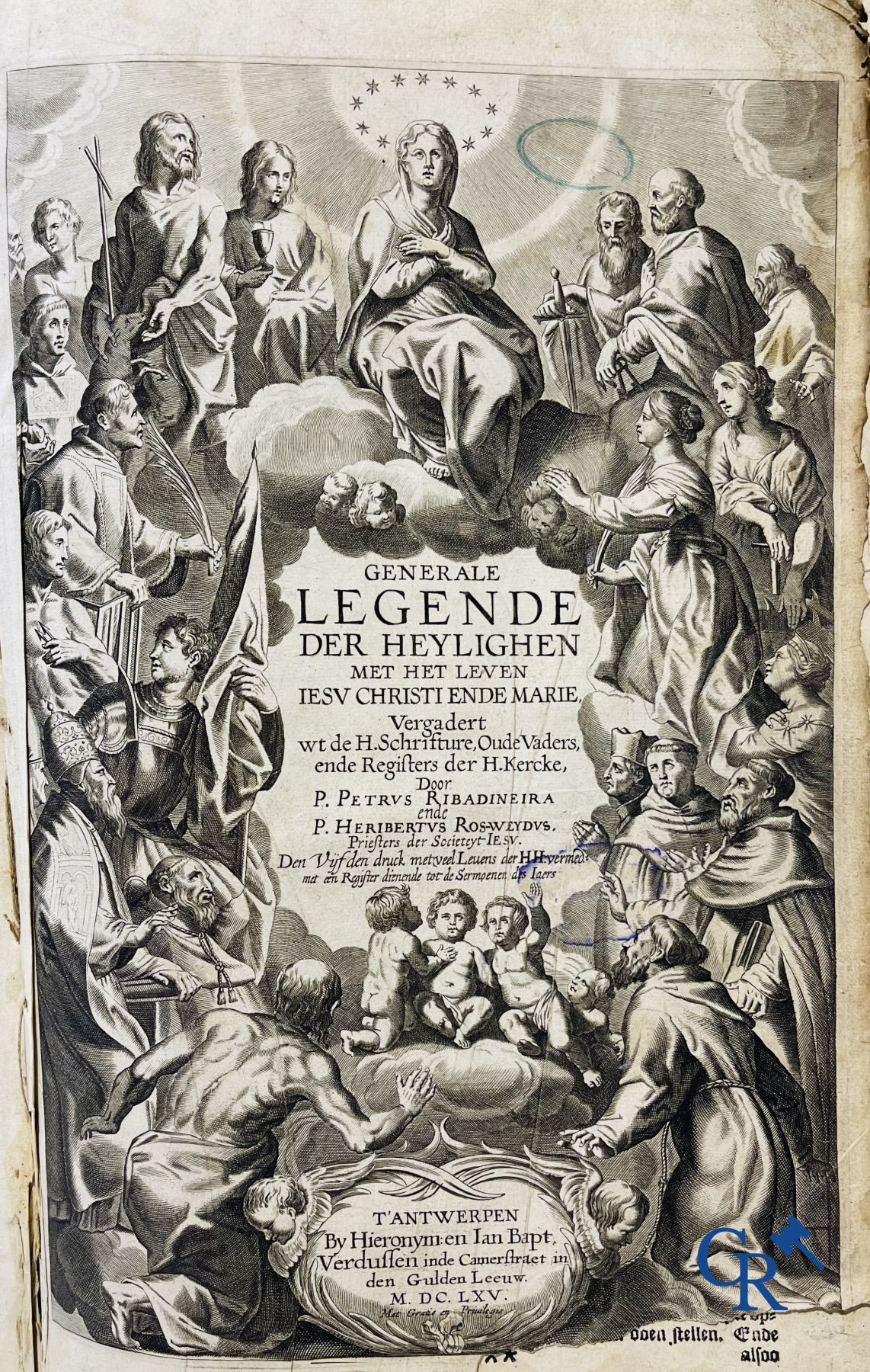 Early printed books: Pedro de Ribadeneira, Heribert Rosweyde, P. Andreas De Boeye. Antwerp 1665 and 1631.