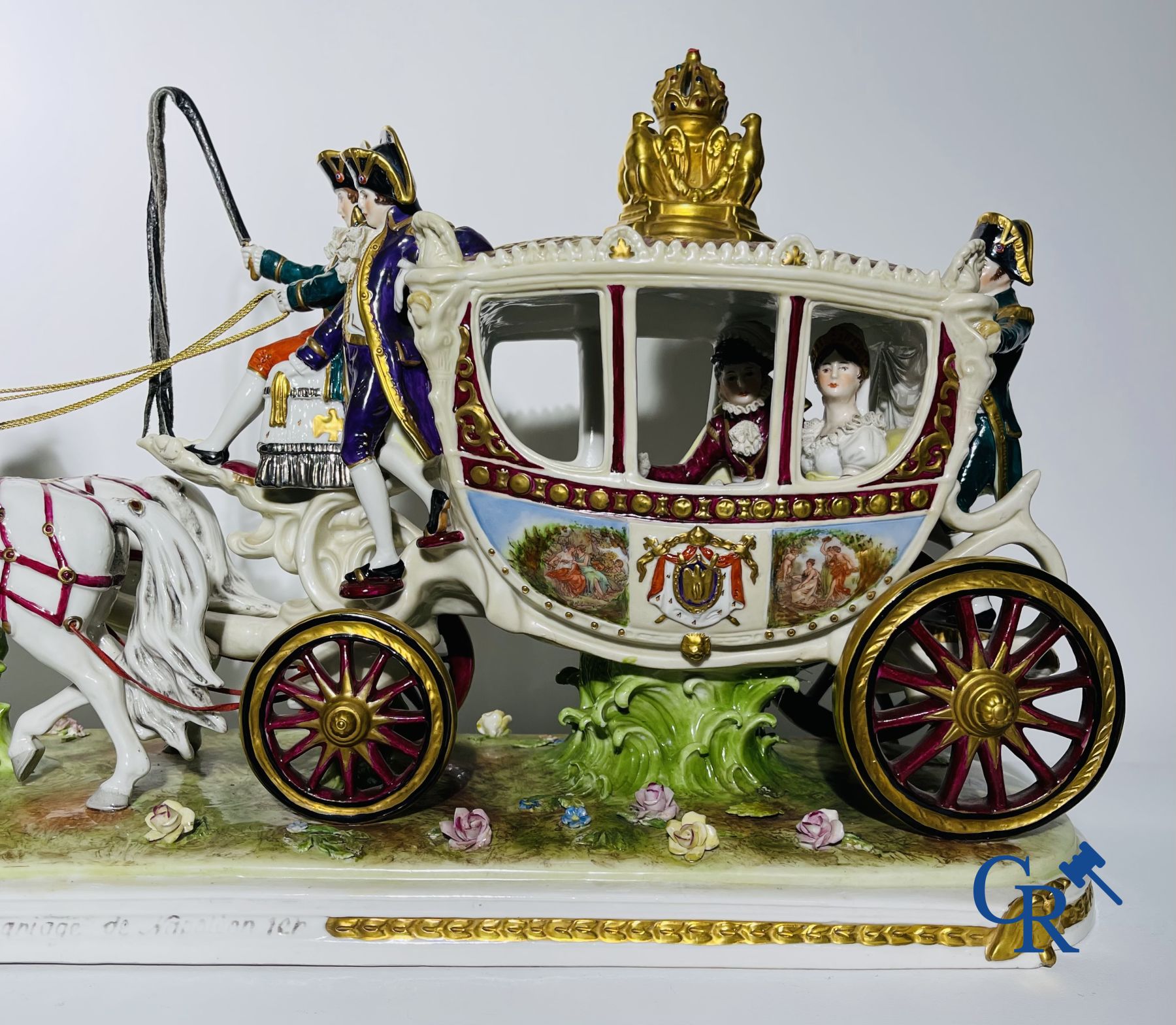 Porselein: Saksen: "Voiture de mariage de Napoléon 1er".