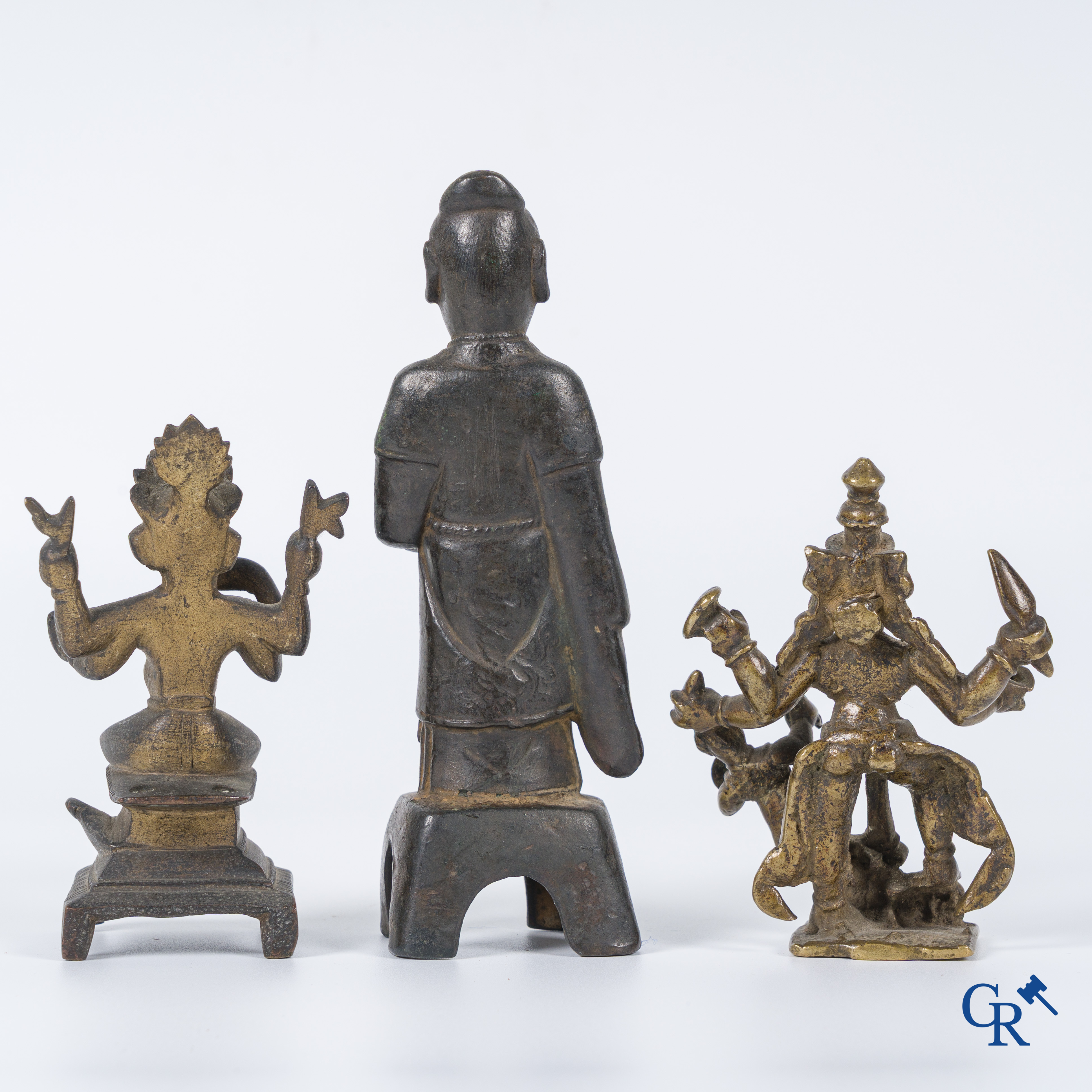 Asian Art, 3 Chinese and Indian bronze performances including Ganesha. 18th-19th century.