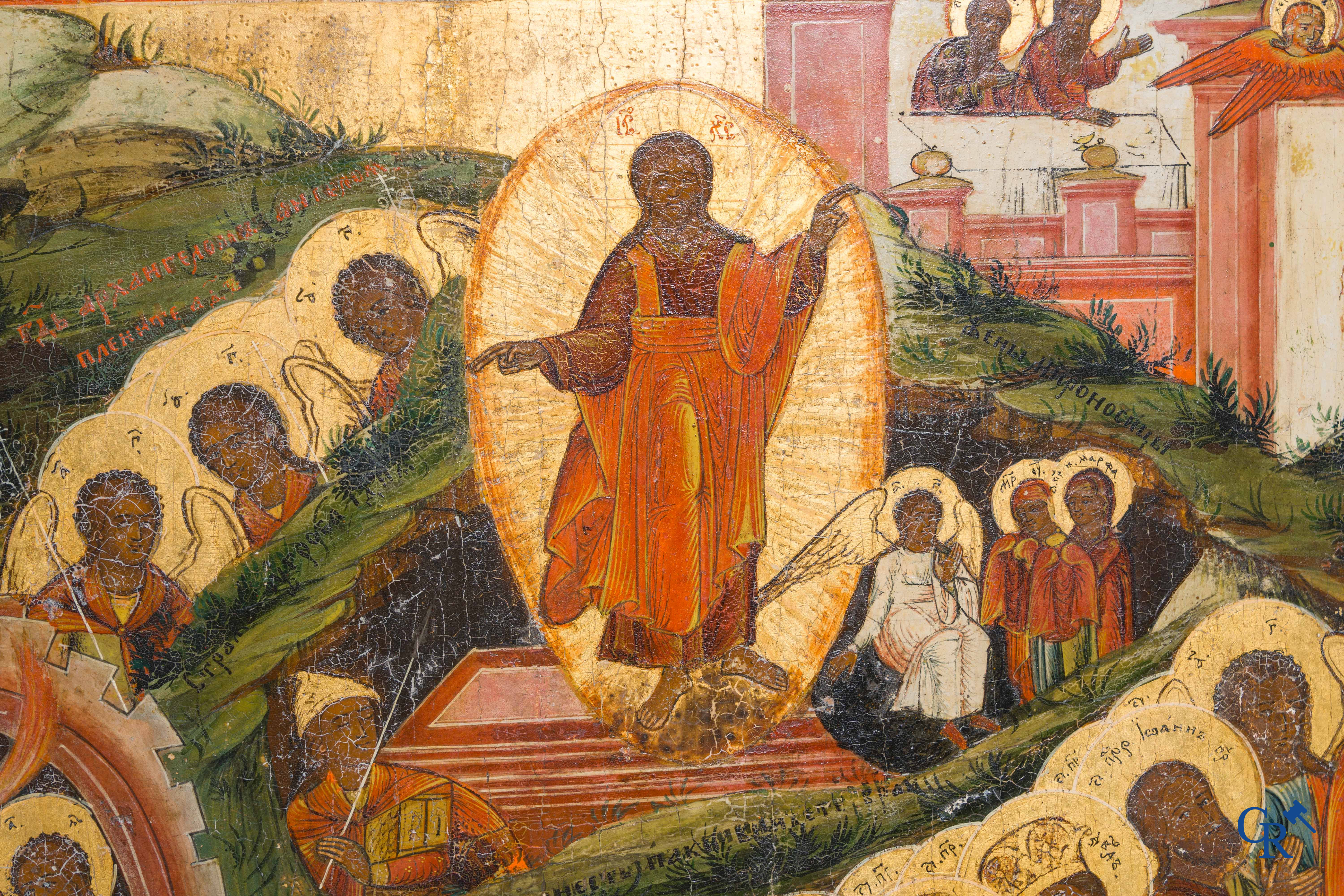 Russian work: Big Russian icon, 19th century.